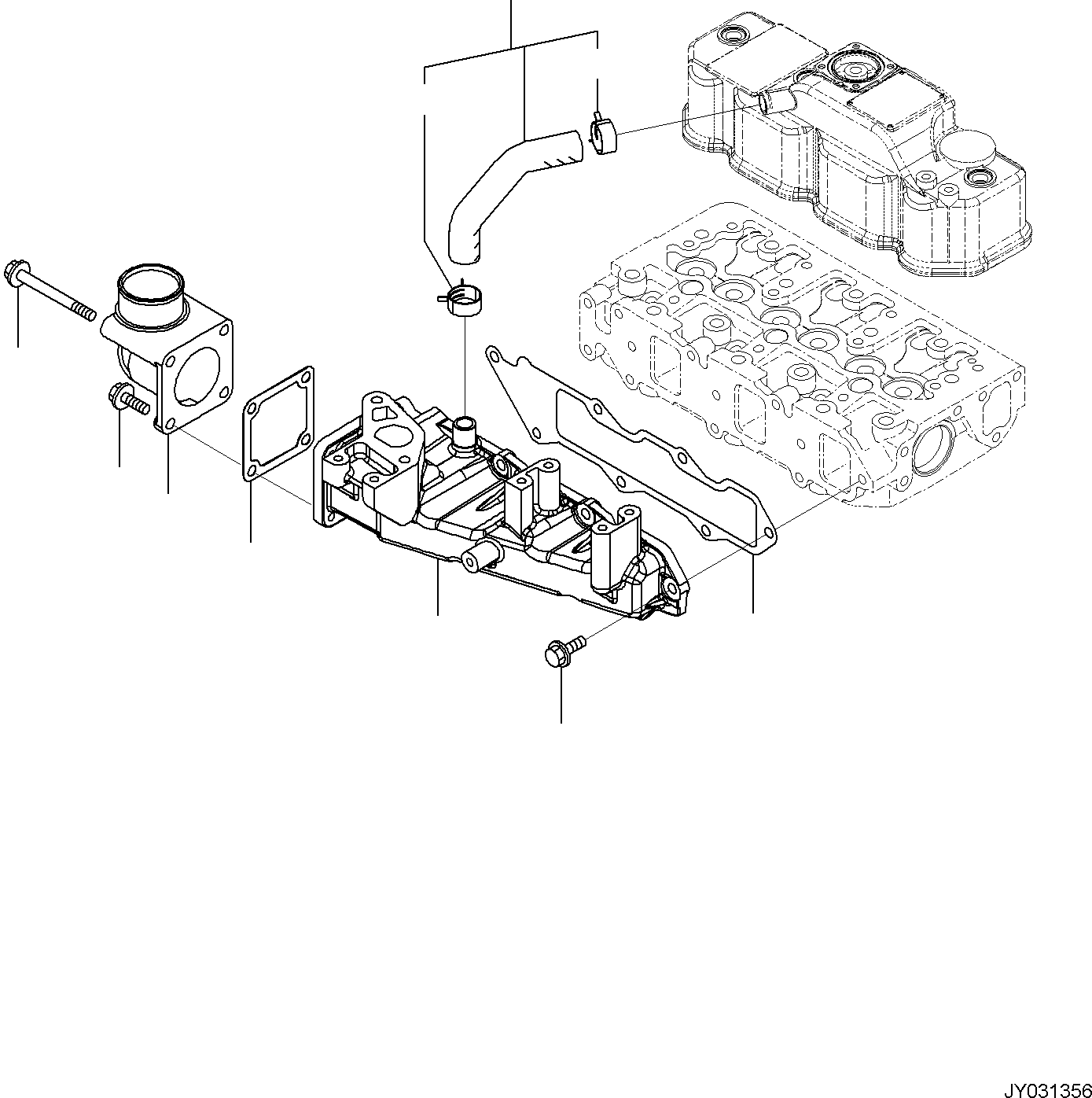 Excavators Komatsu / PC35MR-5 (JPN) S/N 31611 AND UP(PC35MR5J) / ENGINE UNIT, AIR INTAKE MANIFOLD(A0100-001005 : A0100-001005)