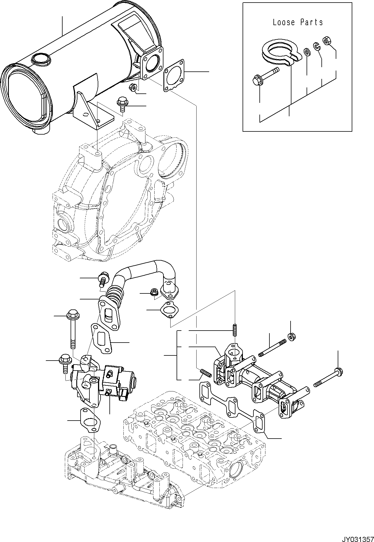 Excavators Komatsu / PC35MR-5 (JPN) S/N 31611 AND UP(PC35MR5J) / ENGINE UNIT, EXHAUST MANIFOLD(A0100-001006 : A0100-001006)