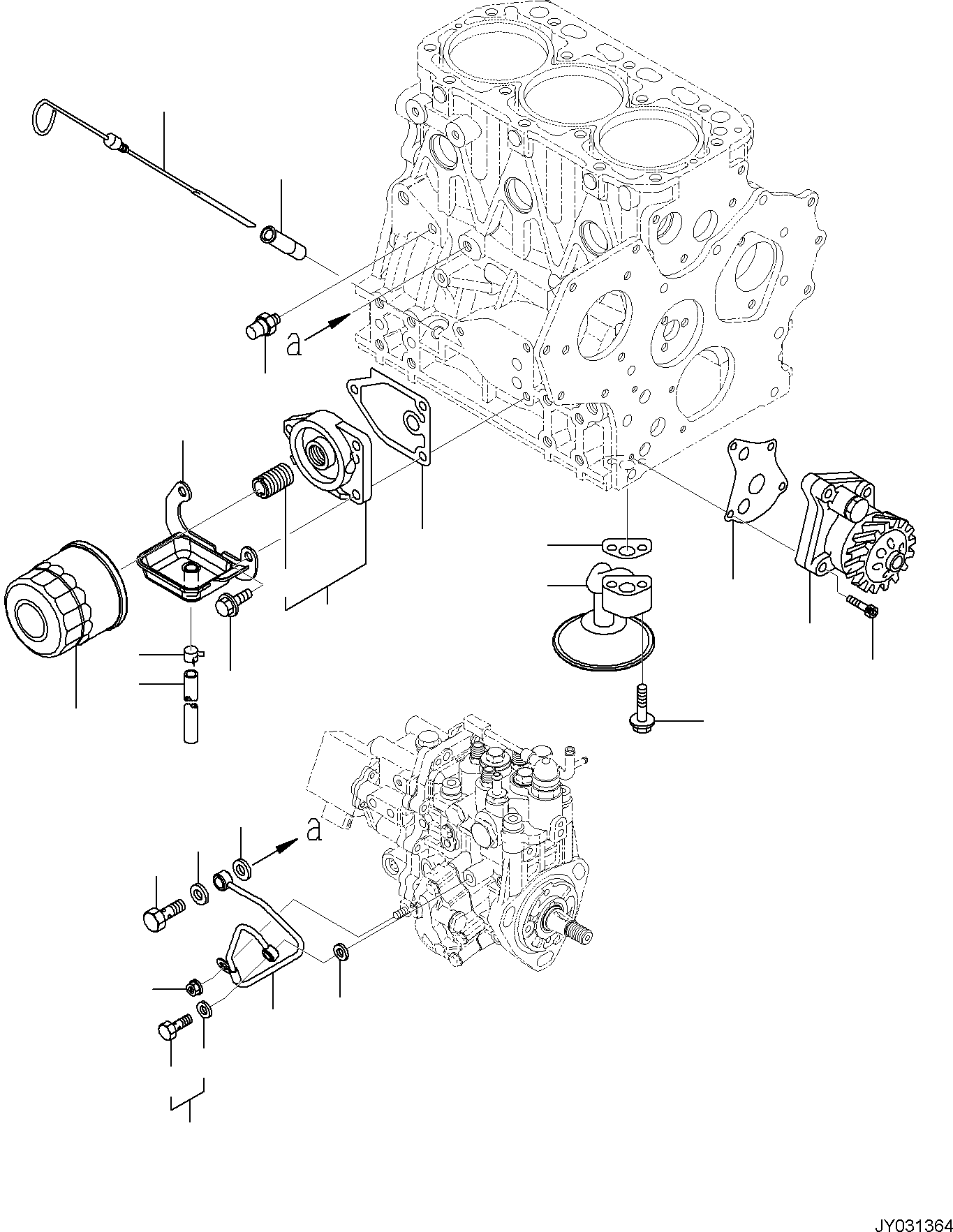 Excavators Komatsu / PC35MR-5 (JPN) S/N 31611 AND UP(PC35MR5J) / ENGINE UNIT, LUBRICATING OIL SYSTEM(A0100-001009 : A0100-001009)