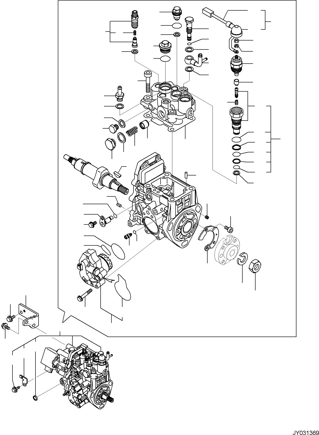Excavators Komatsu / PC35MR-5 (JPN) S/N 31611 AND UP(PC35MR5J) / ENGINE UNIT, FUEL INJECTION PUMP AND PIPING (1/2)(A0100-001011 : A0100-001011)