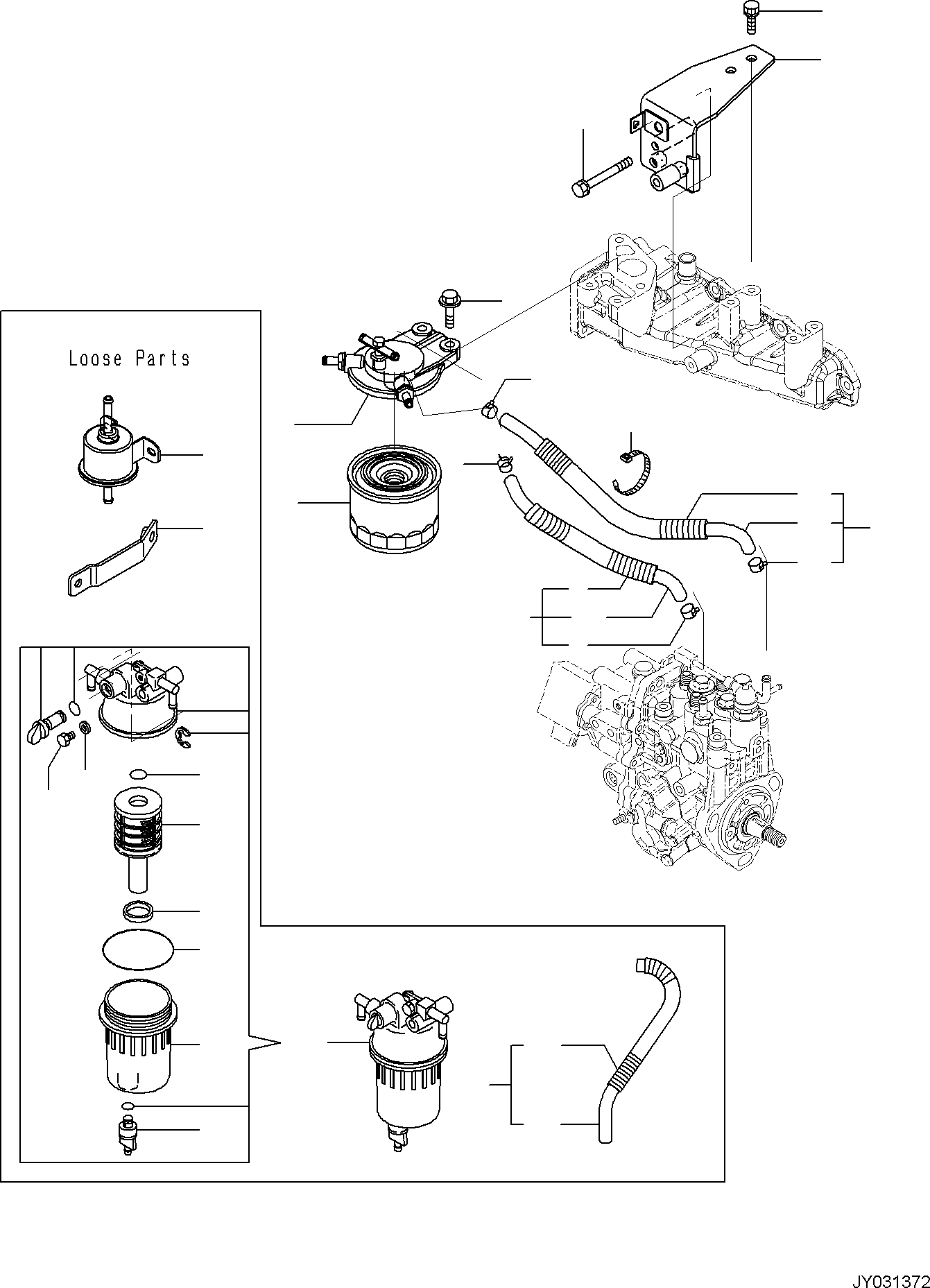 Excavators Komatsu / PC35MR-5 (JPN) S/N 31611 AND UP(PC35MR5J) / ENGINE UNIT, FUEL PIPING(A0100-001014 : A0100-001014)