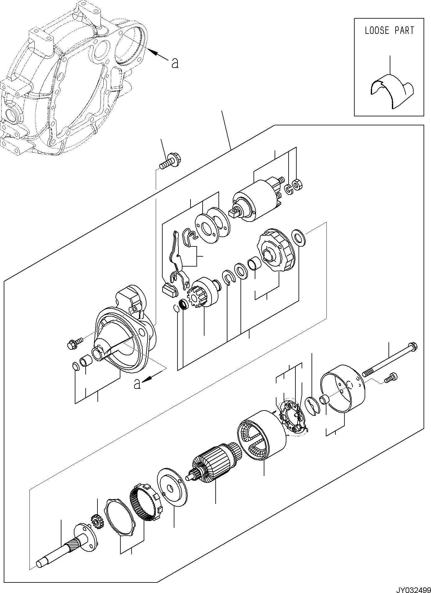 Excavators Komatsu / PC35MR-5 (JPN) S/N 31611 AND UP(PC35MR5J) / ENGINE UNIT, STARTING MOTOR(A0100-001015 : A0100-001015)