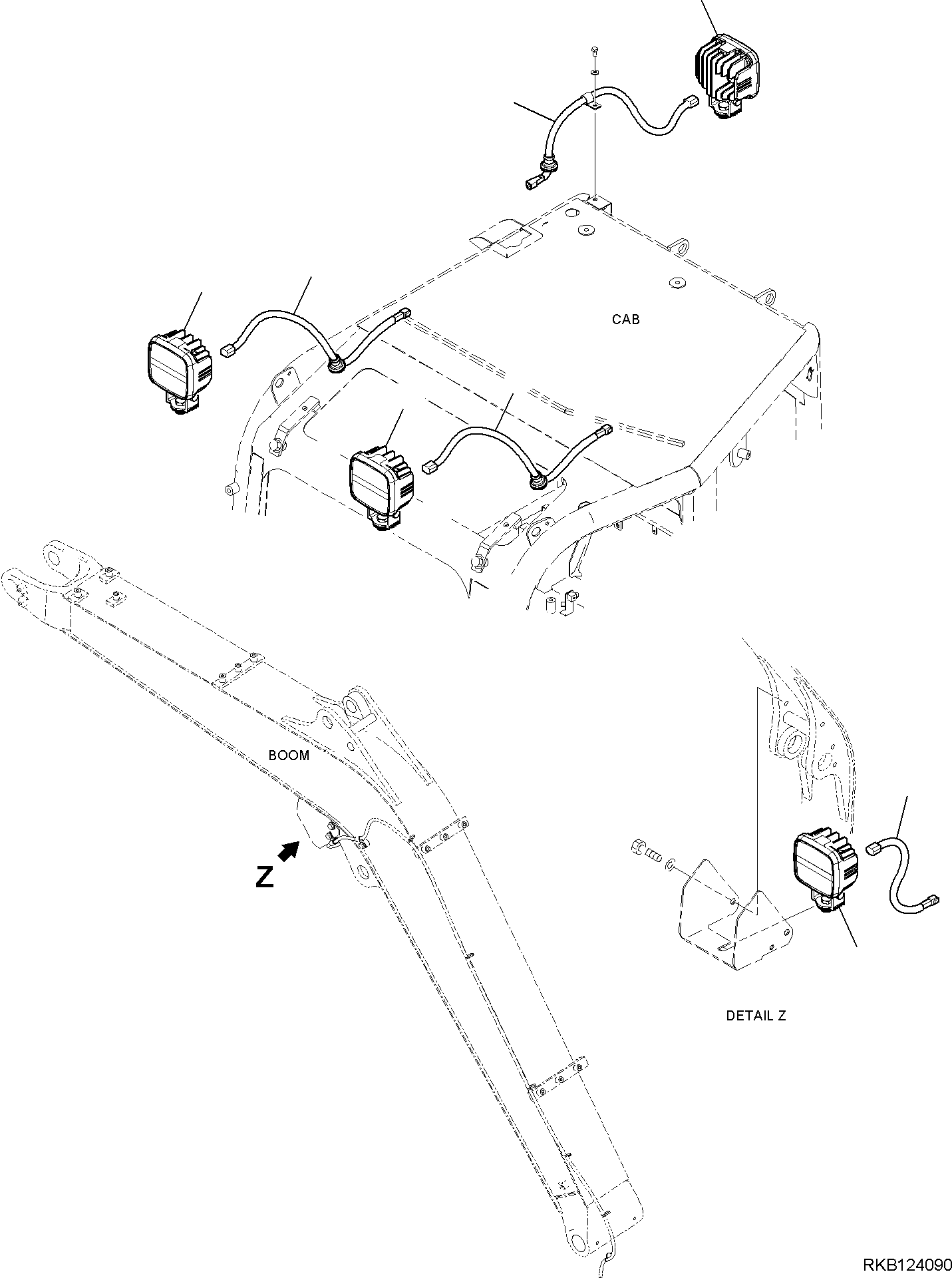 Excavators Komatsu / PC35MR-5 (JPN) S/N 31611 AND UP(PC35MR5J) / WORK LAMPS, WORK LAMPS, LED LAMPS(E0300-001001 : E0300-001001)