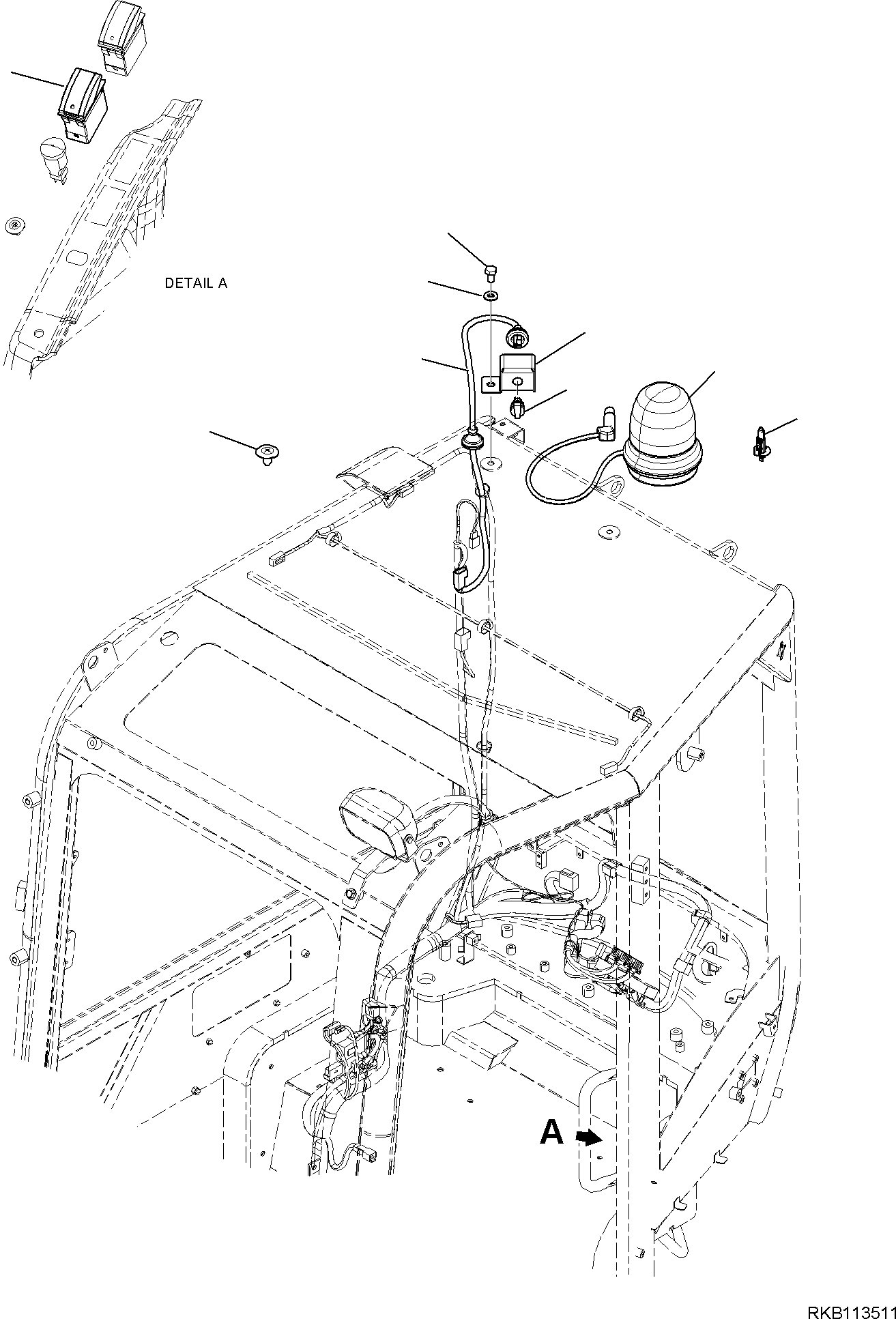 Excavators Komatsu / PC35MR-5 (JPN) S/N 31611 AND UP(PC35MR5J) / BEACON LAMP(E0340-001001 : E0340-001001)