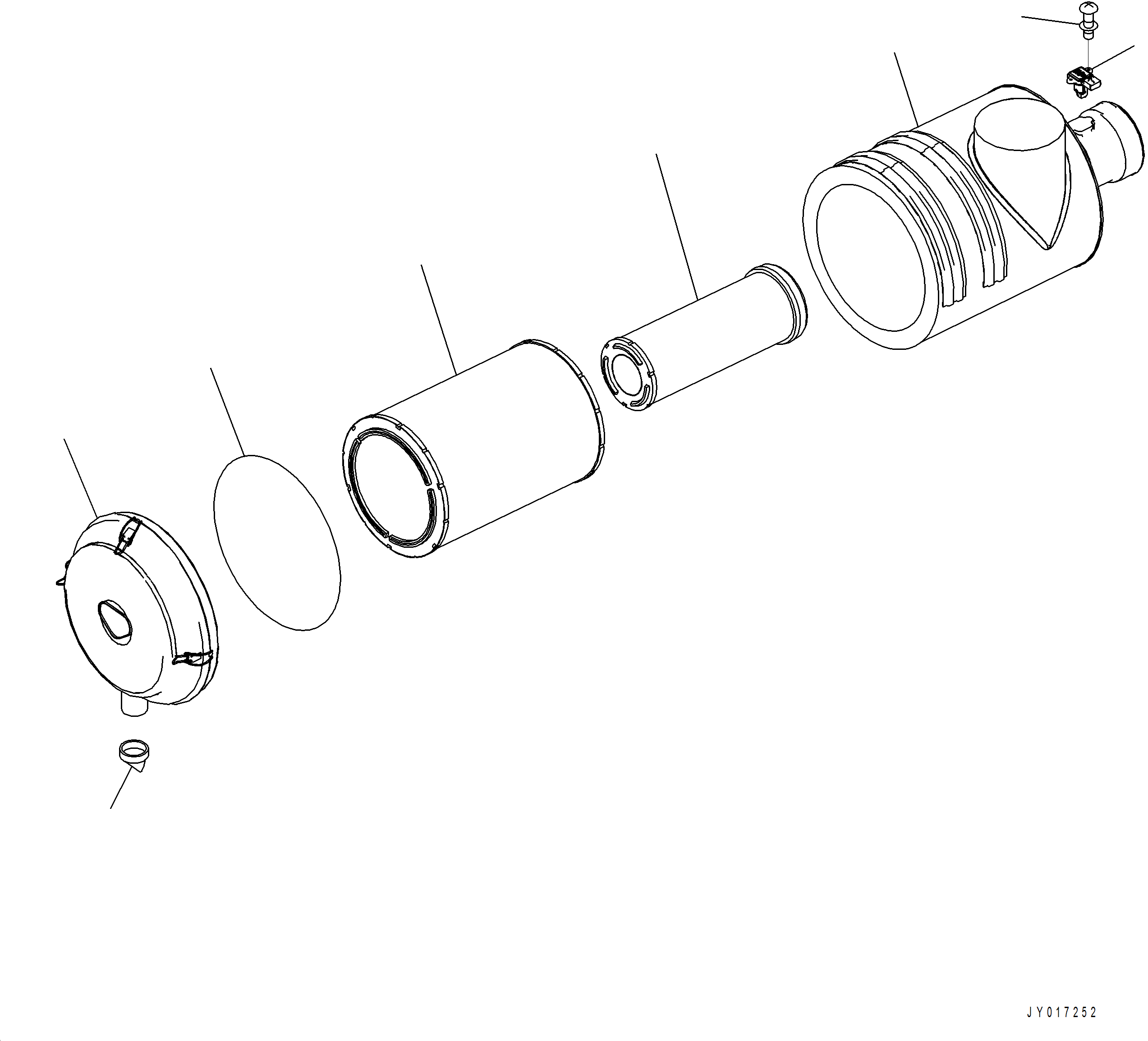 Excavators Komatsu / PC360LC-11 SN A35001-UP(PC360L11) / B9999-502001 AIR CLEANER(A-016 : B9999-502001)