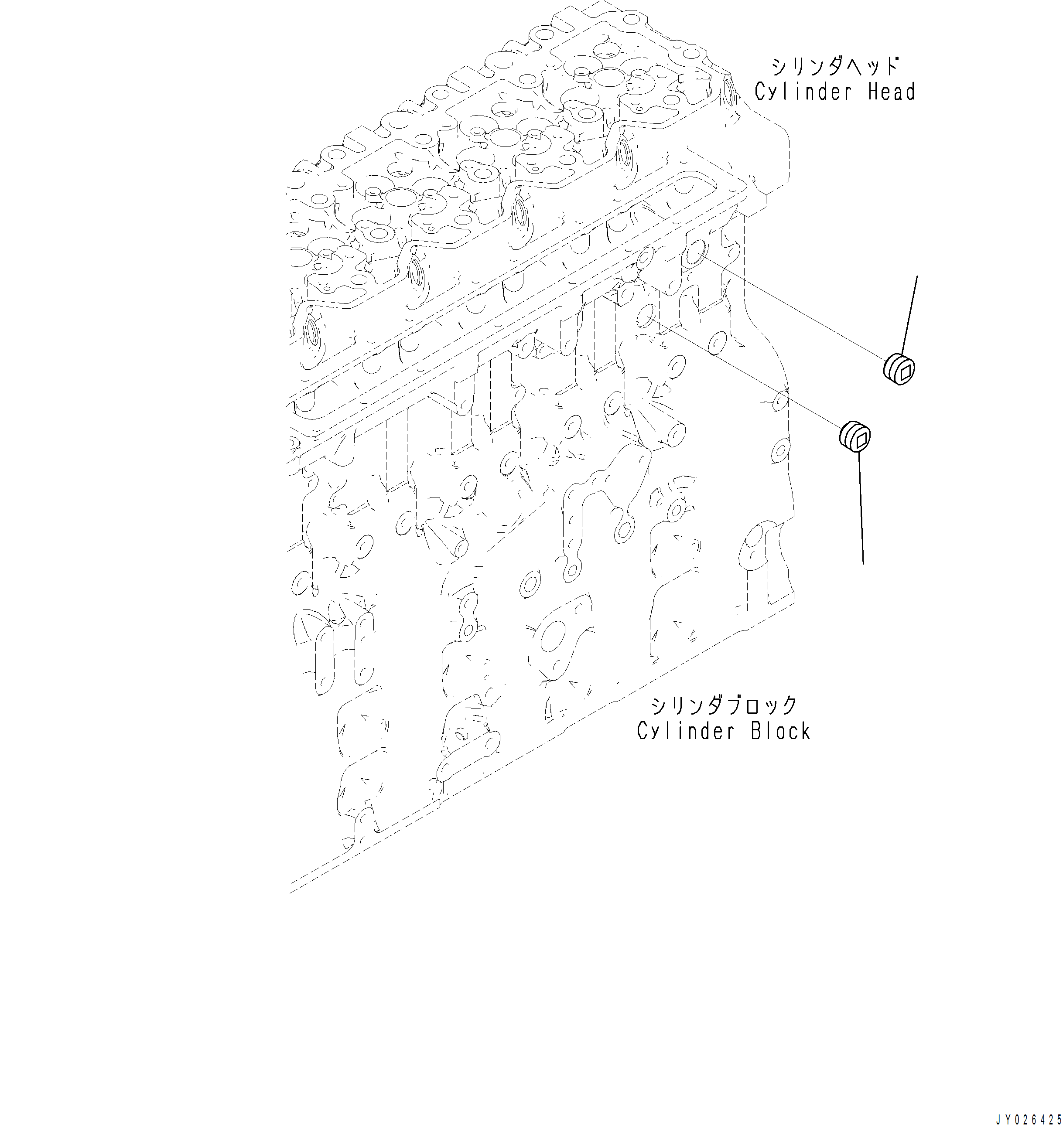 Excavators Komatsu / PC360LC-11 SN A35001-UP(PC360L11) / ADF10-001001 FRONT GEAR TRAIN PLUG(A-070 : ADF10-001001)