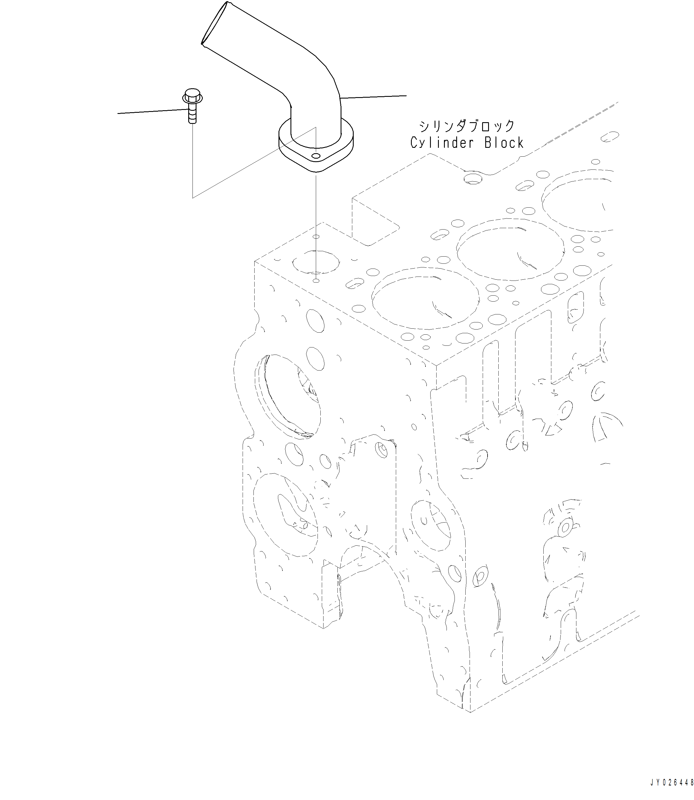 Excavators Komatsu / PC360LC-11 SN A35001-UP(PC360L11) / AWO00-001001 WATER OUTLET CONNECTOR(A-160 : AWO00-001001)