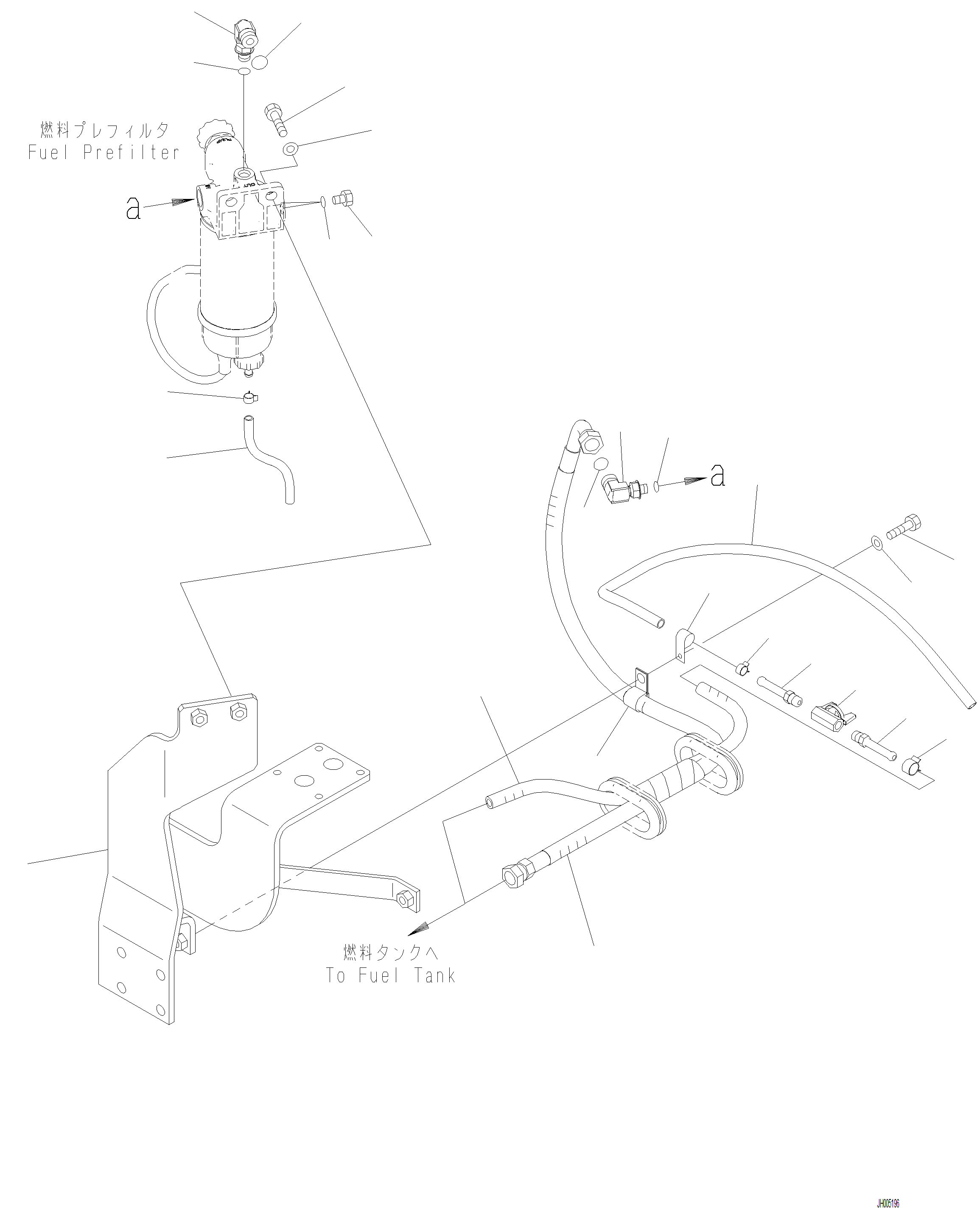 Excavators Komatsu / PC360LC-11 SN A35001-UP(PC360L11) / D0200-001002 FUEL PIPING PREFILTER BRACKET(D-004 : D0200-001002)