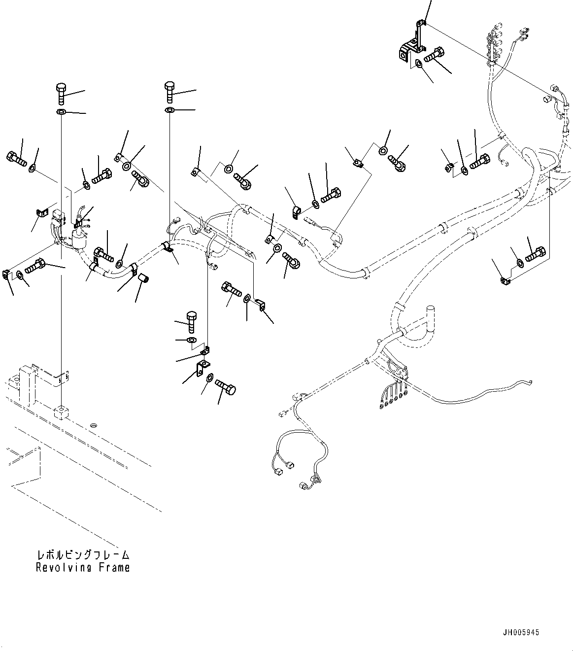 Excavators Komatsu / PC360LC-10 S/N K60001-UP(PC360L2U) / Electric Wiring Harness, with Overload Alarm, Wiring Harness Clamp, Control Valve(E002005 : E0200-003005)