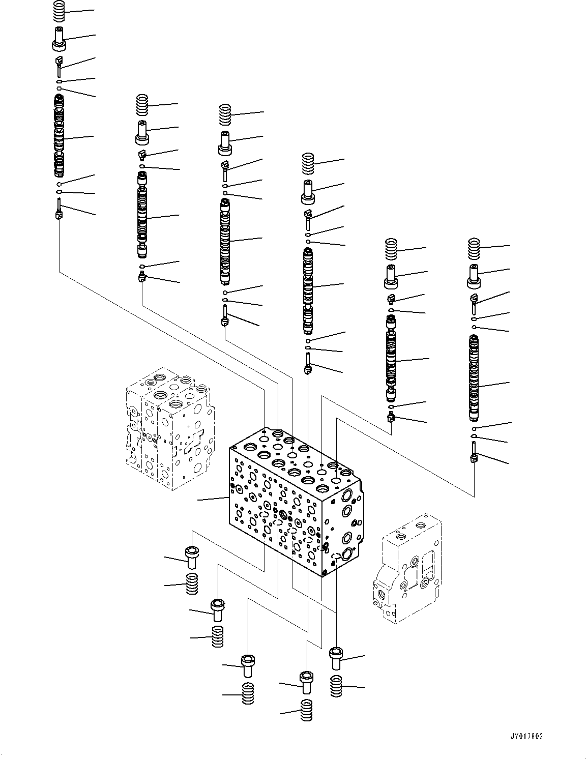 Excavators Komatsu / PC360LC-10 S/N K60001-UP(PC360L2U) / Main Control Valve, with 1-additional Actuator Piping, Accumulator, Anti-drop Valve, Boom and Arm, Inner Parts (1/23)(H004001 : H0120-003001)