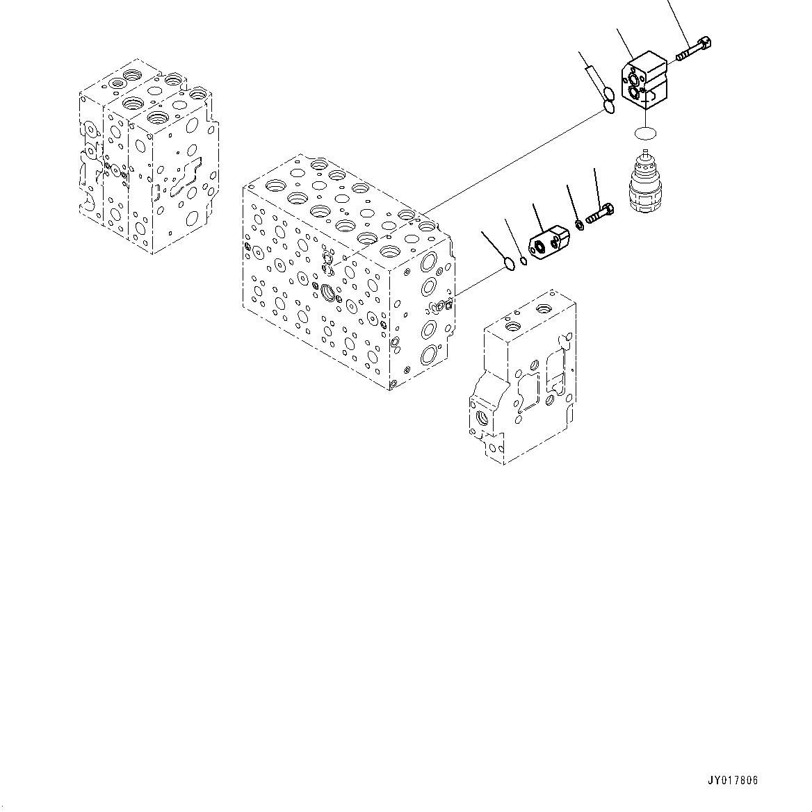 Excavators Komatsu / PC360LC-10 S/N K60001-UP(PC360L2U) / Main Control Valve, with 1-additional Actuator Piping, Accumulator, Anti-drop Valve, Boom and Arm, Inner Parts (6/23)(H004006 : H0120-003006)