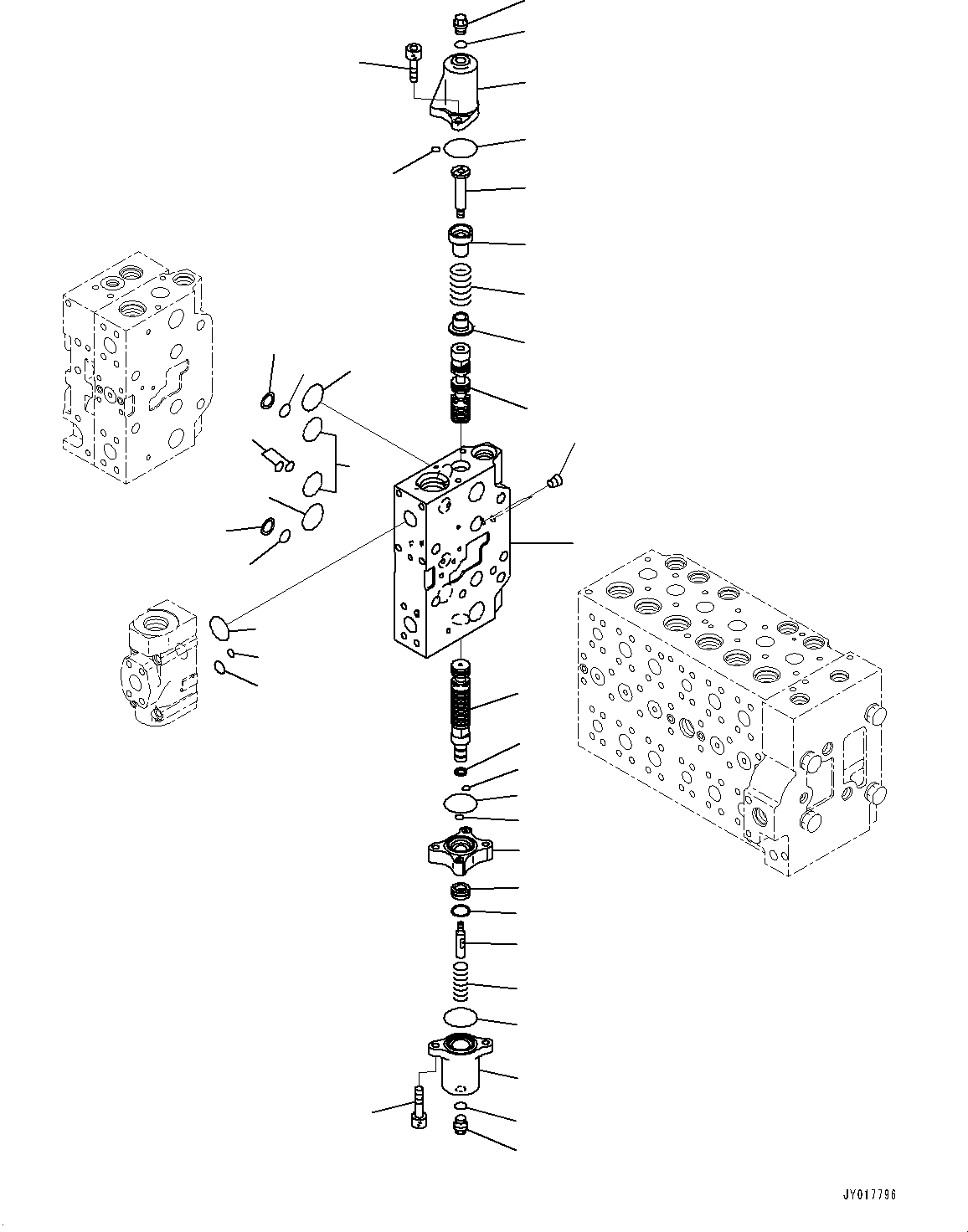 Excavators Komatsu / PC360LC-10 S/N K60001-UP(PC360L2U) / Main Control Valve, with 1-service Valve, Anti-drop Valve, Boom and Arm, Inner Parts (15/23)(H003015 : H0120-005015)