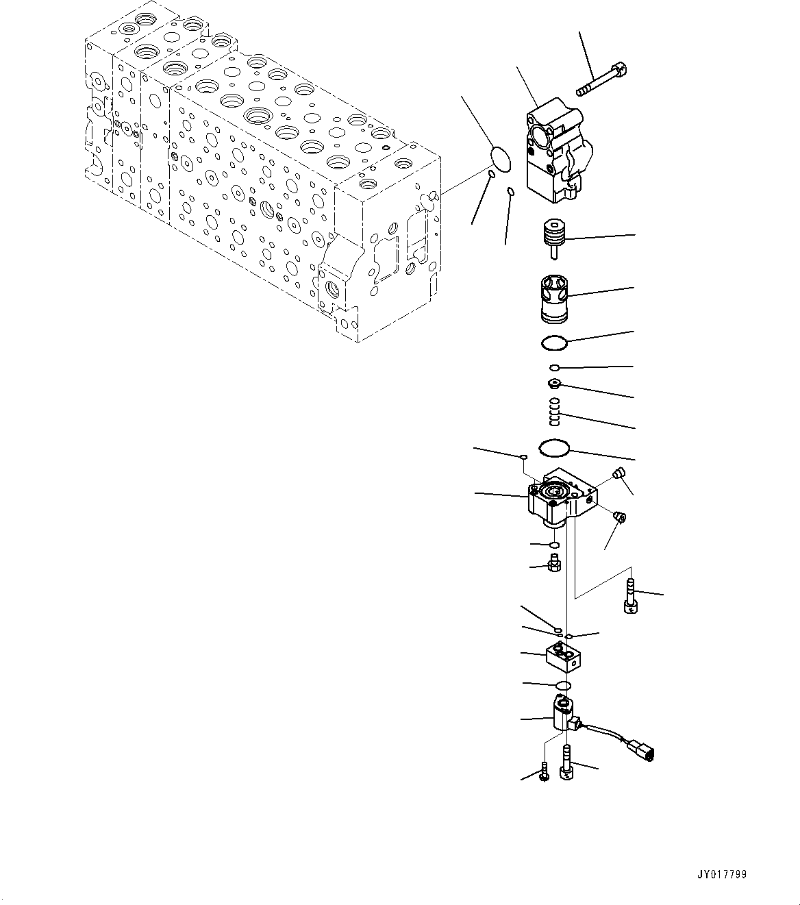 Excavators Komatsu / PC360LC-10 S/N K60001-UP(PC360L2U) / Main Control Valve, with 1-additional Actuator Piping, Accumulator, Anti-drop Valve, Boom and Arm, Inner Parts (18/23)(H004018 : H0120-003018)
