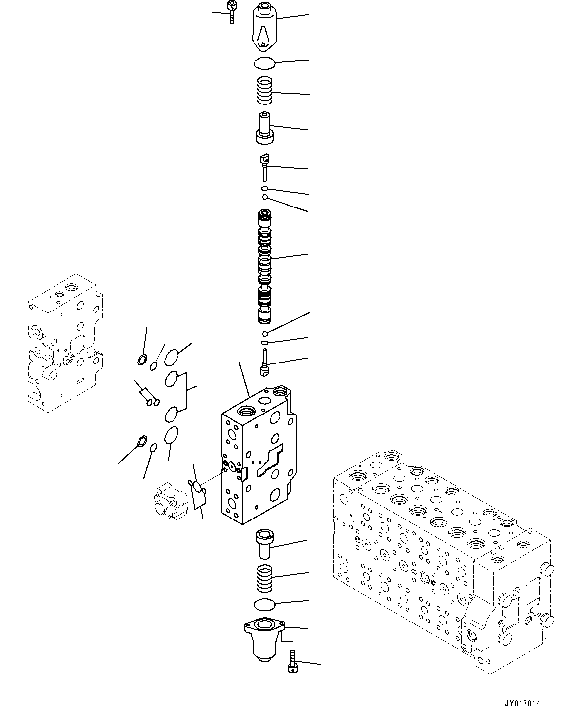 Excavators Komatsu / PC360LC-10 S/N K60001-UP(PC360L2U) / Main Control Valve, with 1-additional Actuator Piping, Accumulator, Anti-drop Valve, Boom and Arm, Inner Parts (21/23)(H004021 : H0120-003021)