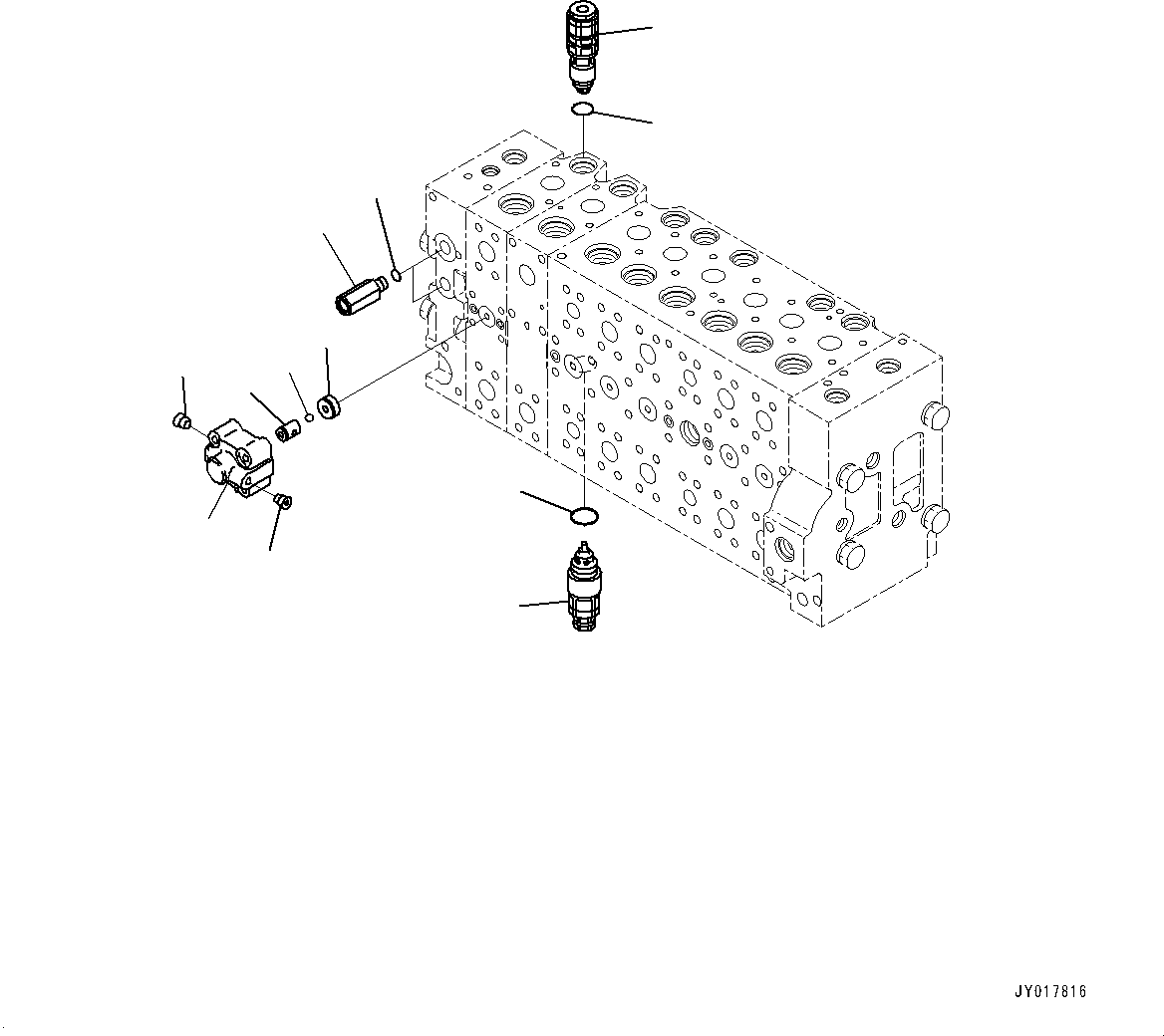 Excavators Komatsu / PC360LC-10 S/N K60001-UP(PC360L2U) / Main Control Valve, with 1-additional Actuator Piping, Accumulator, Anti-drop Valve, Boom and Arm, Inner Parts (23/23)(H004023 : H0120-003023)
