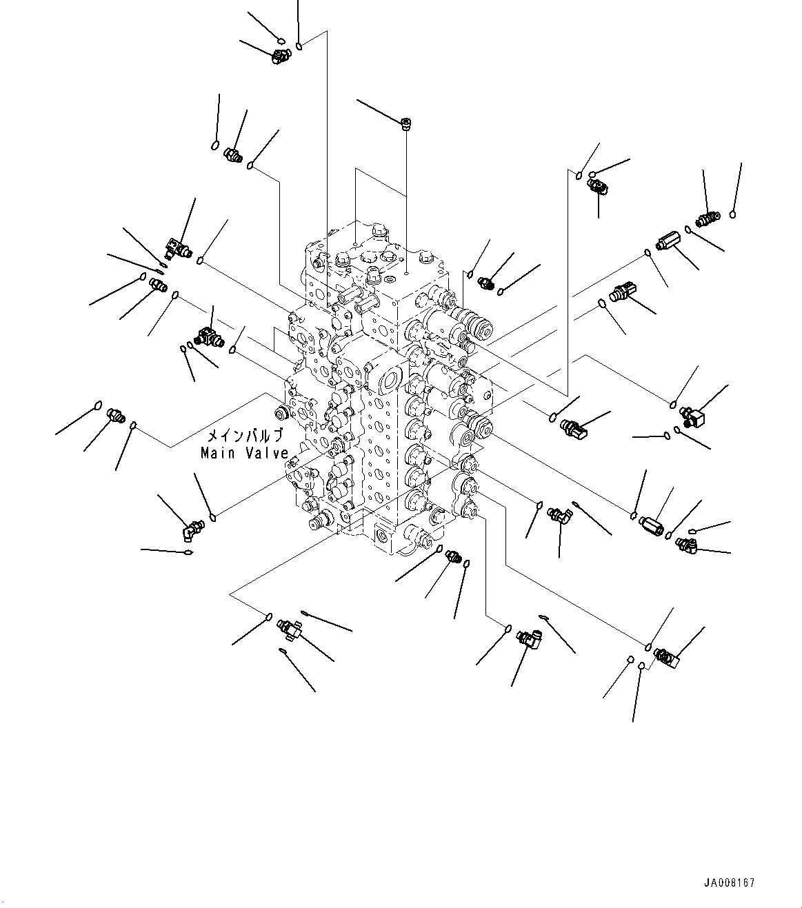 Excavators Komatsu / PC360LC-10 S/N K60001-UP(PC360L2U) / Main Control Valve, with 1-additional Actuator Piping, Accumulator, Anti-drop Valve, Boom and Arm, Main Valve Related Parts(H004024 : H0120-003024)