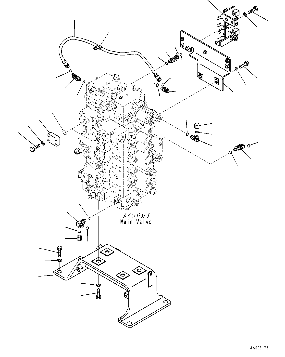 Excavators Komatsu / PC360LC-10 S/N K60001-UP(PC360L2U) / Main Control Valve, with 1-service Valve, Anti-drop Valve, Boom and Arm, Main Valve Mounting(H003025 : H0120-005025)
