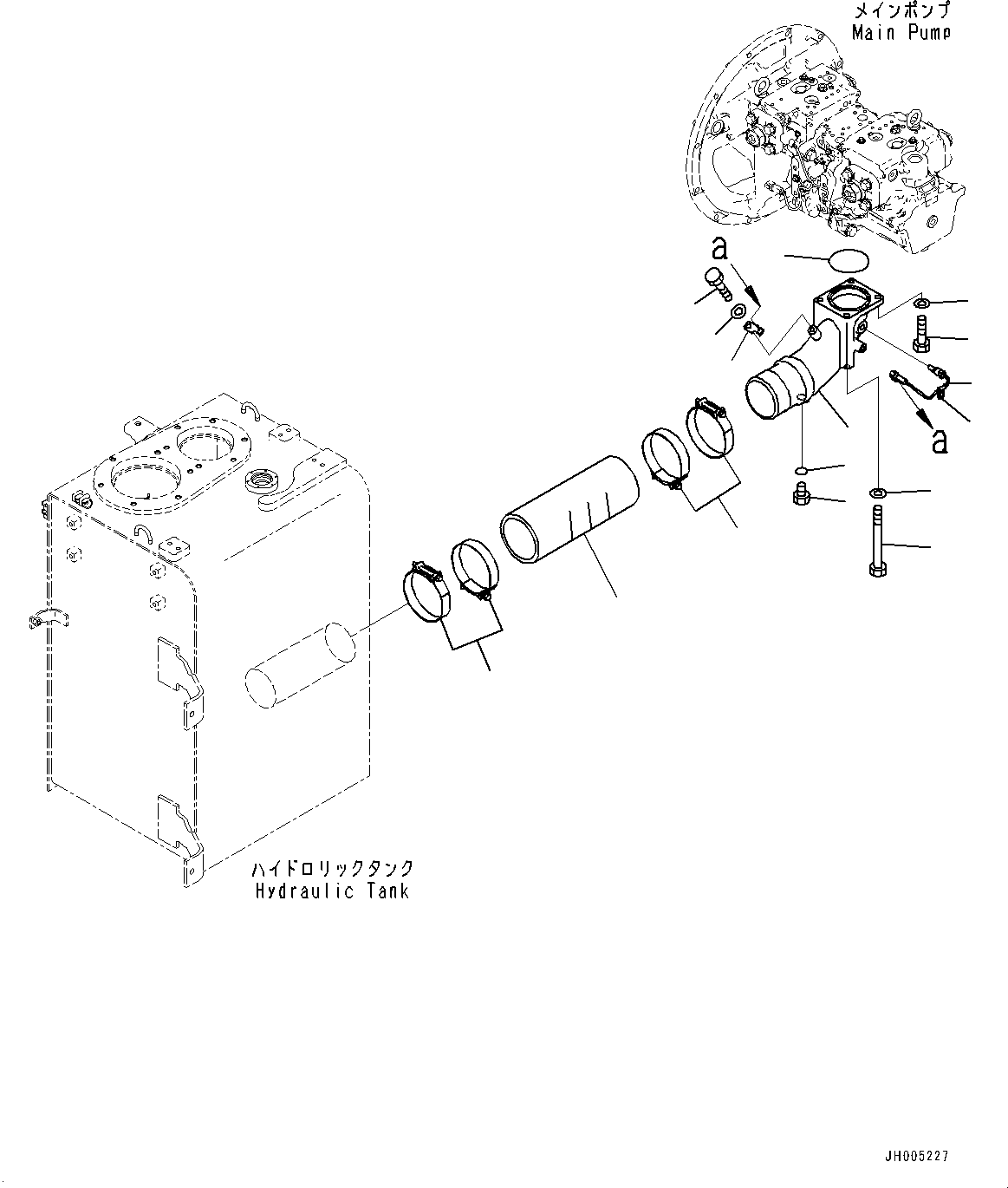Excavators Komatsu / PC360LC-10 S/N K60001-UP(PC360L2U) / Suction Piping(H008001 : H0311-001001)