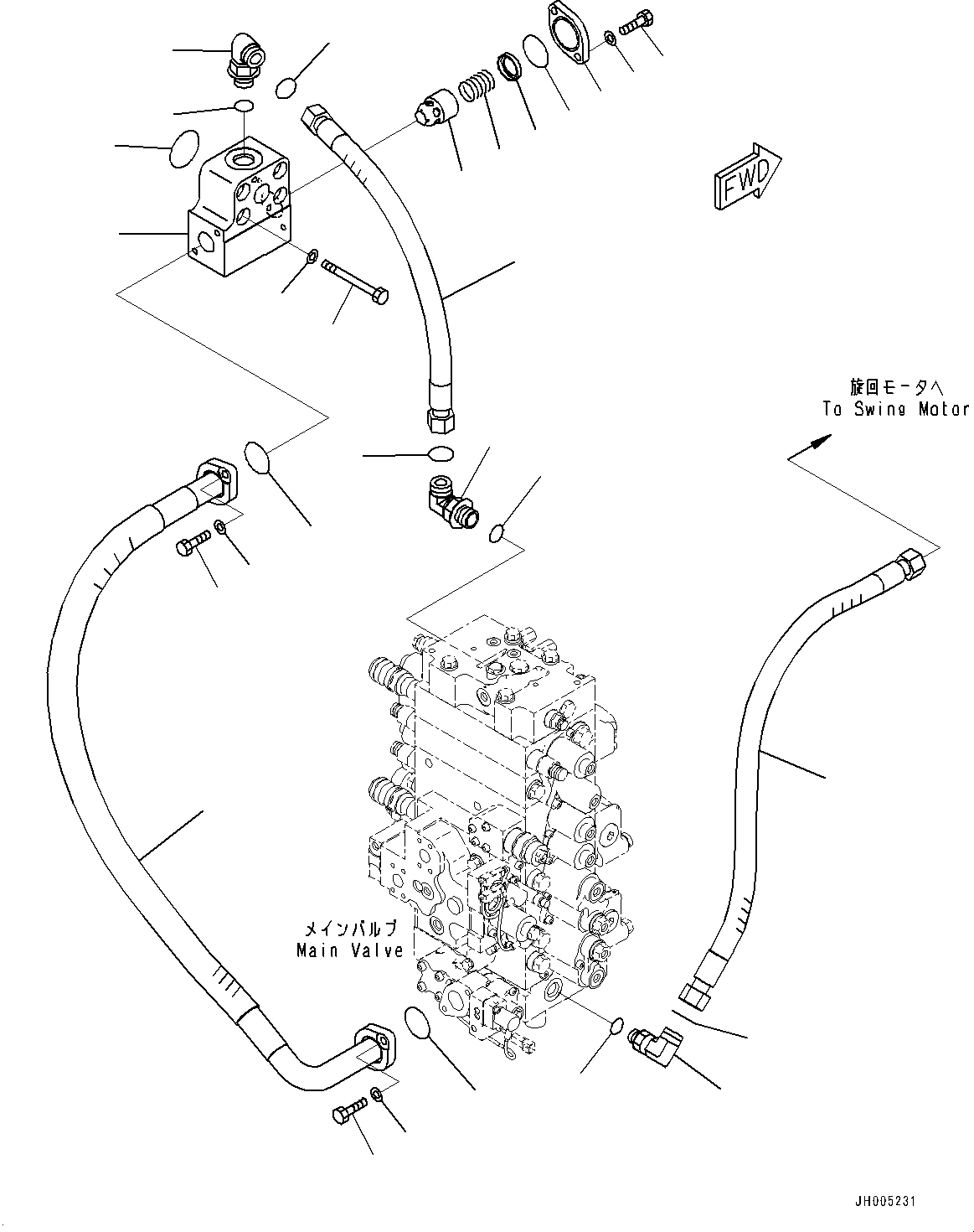 Excavators Komatsu / PC360LC-10 S/N K60001-UP(PC360L2U) / Return Piping(H011001 : H0330-001001)