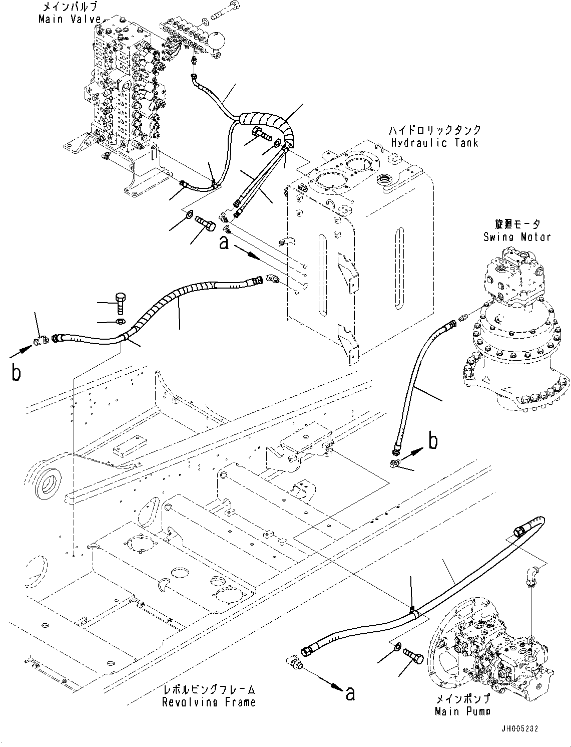Excavators Komatsu / PC360LC-10 S/N K60001-UP(PC360L2U) / Drain Piping(H013001 : H0340-001001)