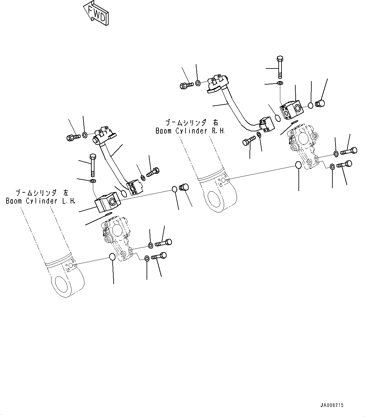 Excavators Komatsu / PC360LC-10 S/N K60001-UP(PC360L2U) / Anti-drop valve, Boom and Arm, Boom Anti-drop Valve Mounting(H017005 : H1250-002005)