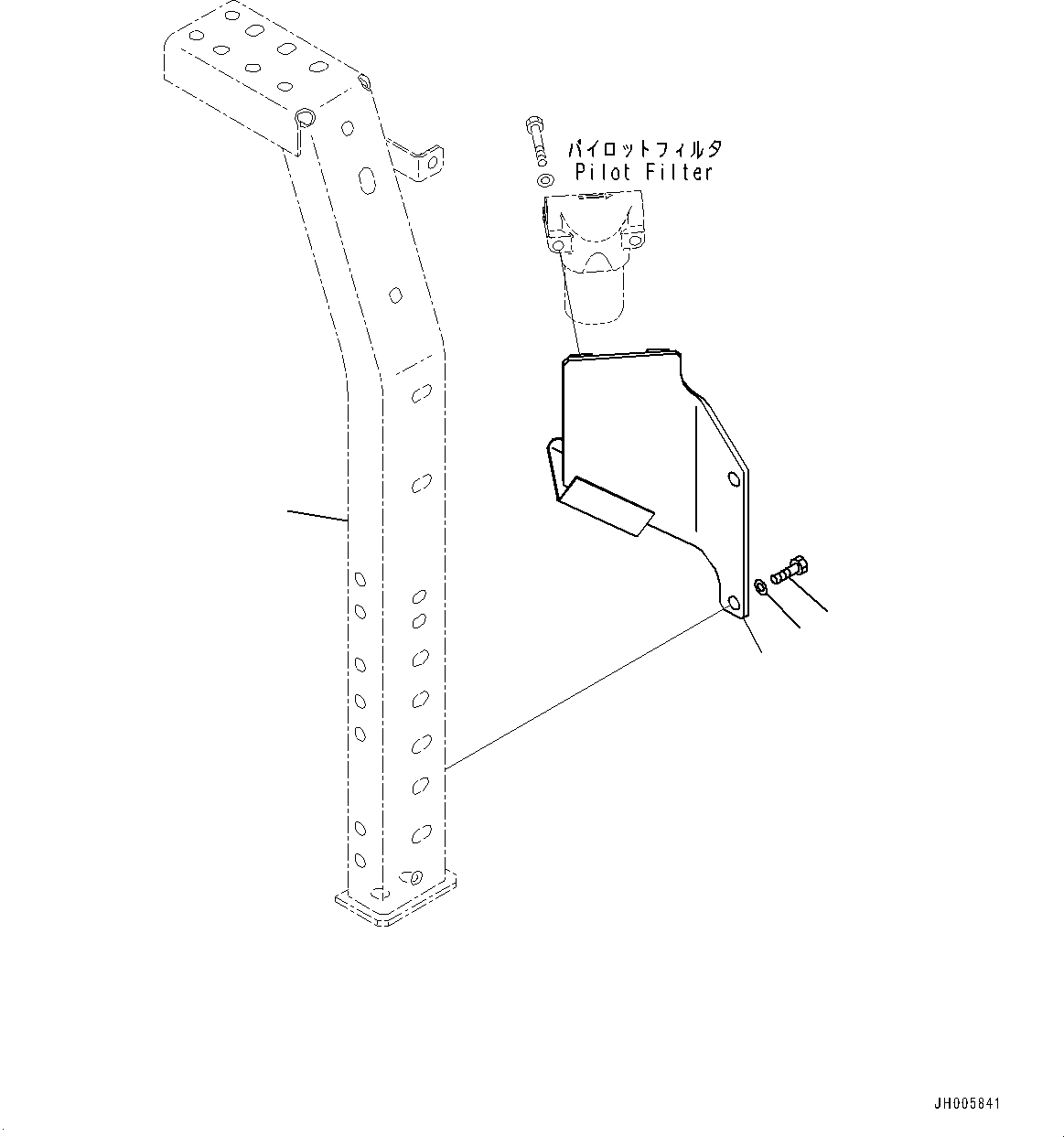 Excavators Komatsu / PC360LC-10 S/N K60001-UP(PC360L2U) / Attachment Piping, with 2-additional Actuator Piping, Accumulator, for EU Arrangement, Pilot Filter Mounting(H018008 : H1270-002008)
