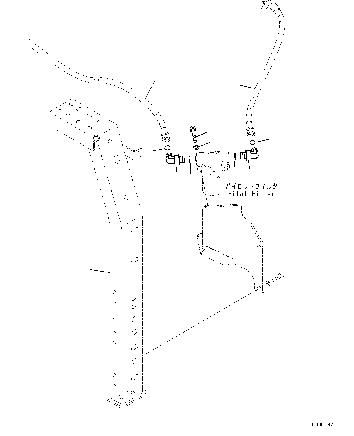 Excavators Komatsu / PC360LC-10 S/N K60001-UP(PC360L2U) / Attachment Piping, with 2-additional Actuator Piping, Accumulator, for EU Arrangement, Pilot Piping(H018010 : H1270-002010)