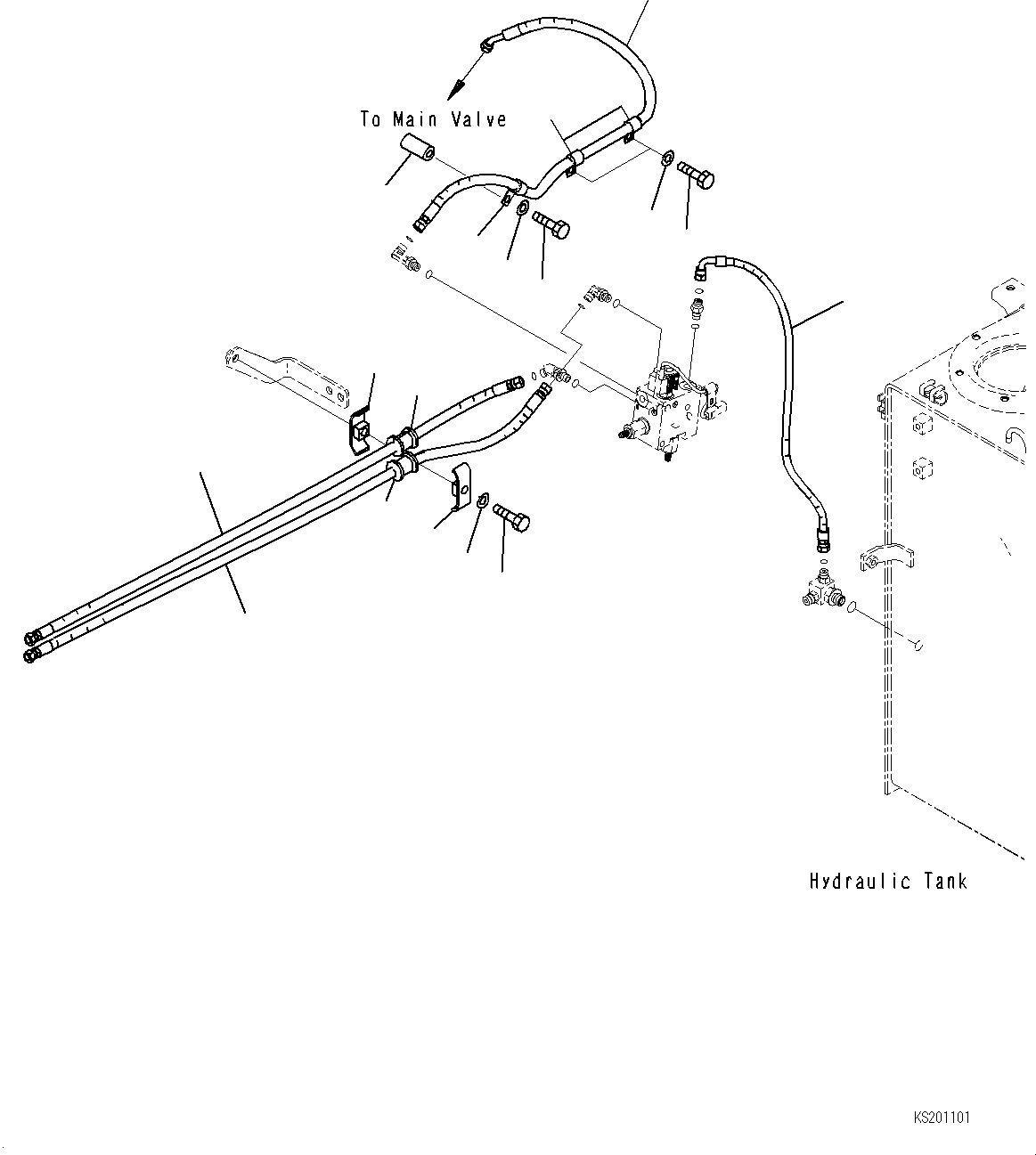 Excavators Komatsu / PC360LC-10 S/N K60001-UP(PC360L2U) / Quick Coupler Piping, Quick Coupler Piping(H019003 : H1271-001003)