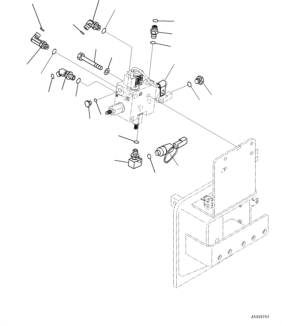 Excavators Komatsu / PC360LC-10 S/N K60001-UP(PC360L2U) / Quick Coupler Piping, Quick Coupler Piping Mounting(H020003 : H1271-002003)
