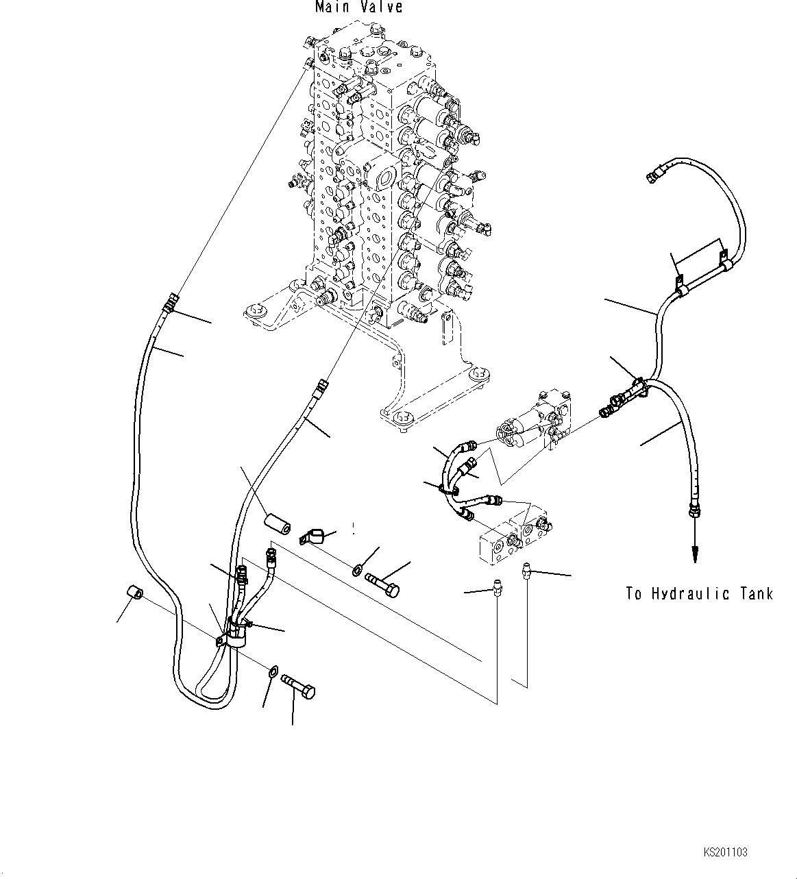 Excavators Komatsu / PC360LC-10 S/N K60001-UP(PC360L2U) / Quick Coupler Piping, Piping(H020005 : H1271-002005)
