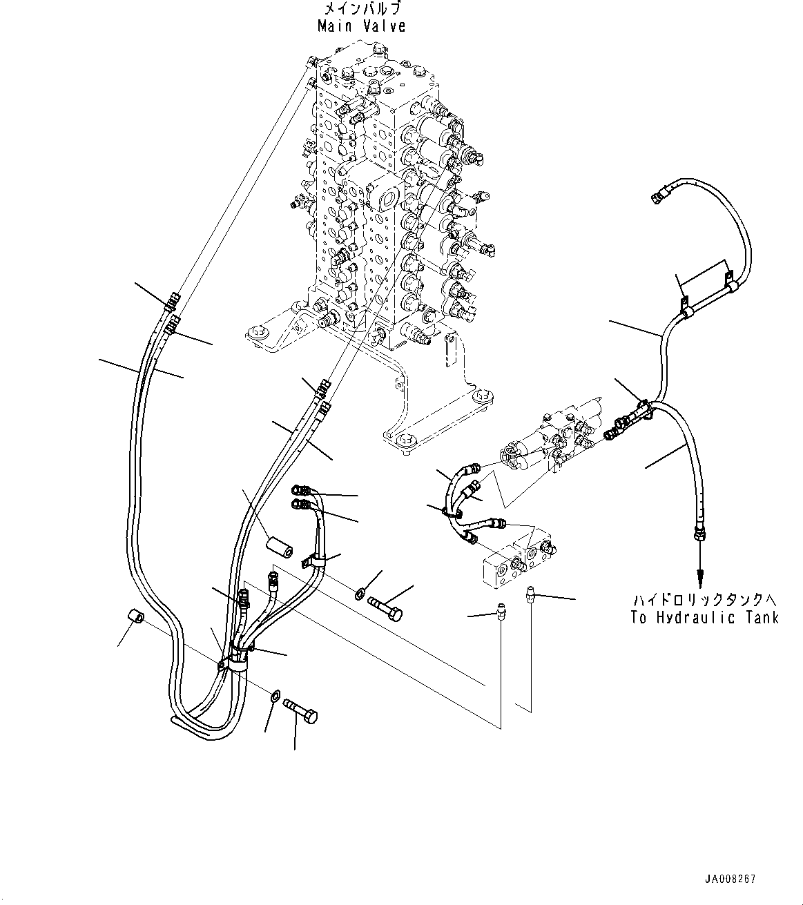 Excavators Komatsu / PC360LC-10 S/N K60001-UP(PC360L2U) / Quick Coupler Piping, Piping(H021005 : H1271-003005)