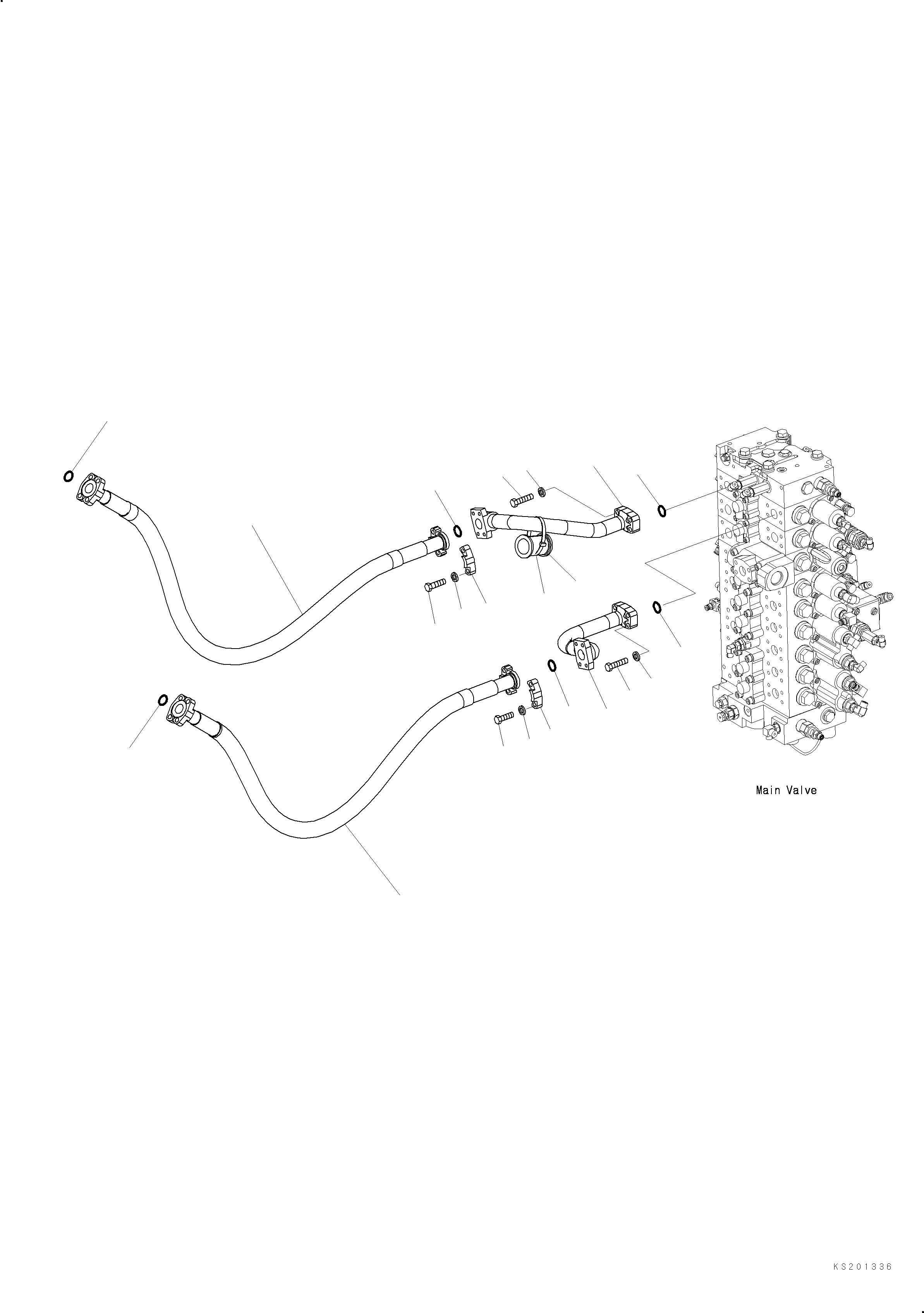 Excavators Komatsu / PC360LC-10 S/N K60001-UP(PC360L2U) / 2-additional Actuator Piping, for EU Arrangement(H022001 : H1272-001001)