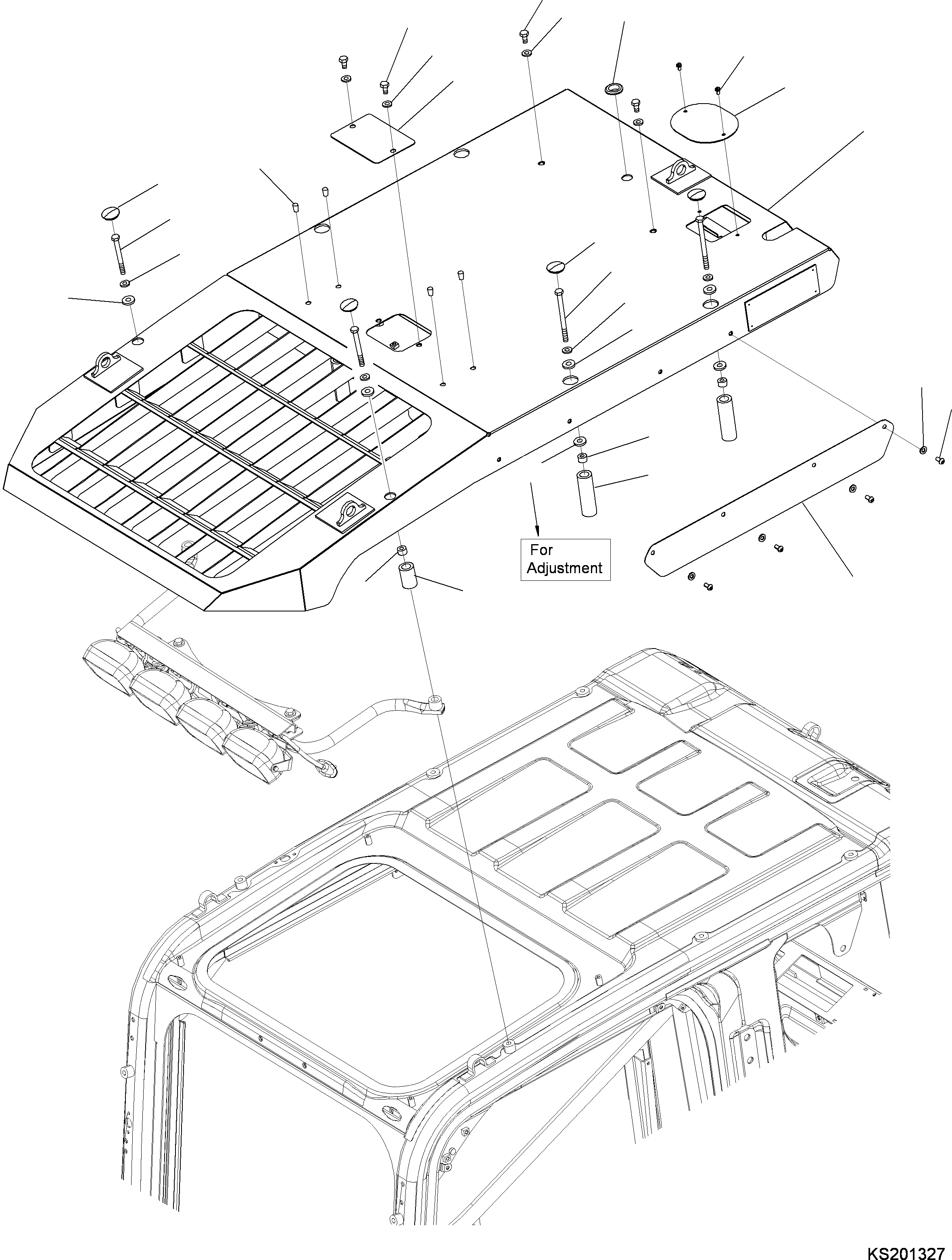 Excavators Komatsu / PC360LC-10 S/N K60001-UP(PC360L2U) / Top Guard (For 4 Lamps) (#K60010-)(K004003 : K0220-001003)