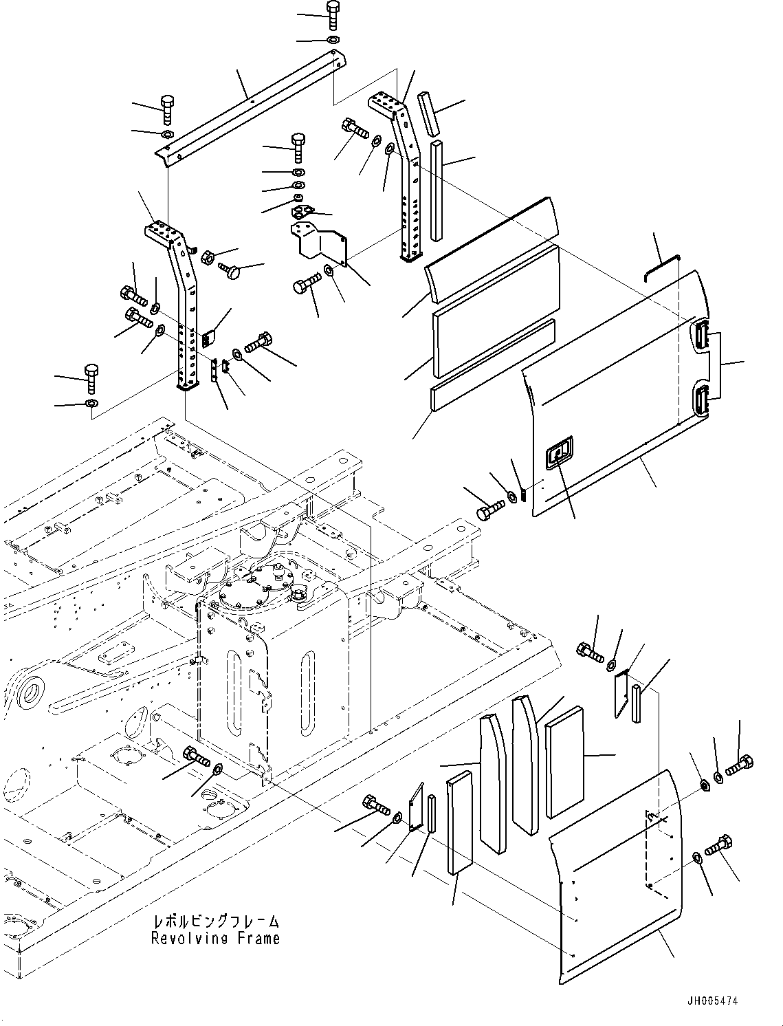 Excavators Komatsu / PC360LC-10 S/N K60001-UP(PC360L2U) / Left Side Cover(M003001 : M1130-001001)
