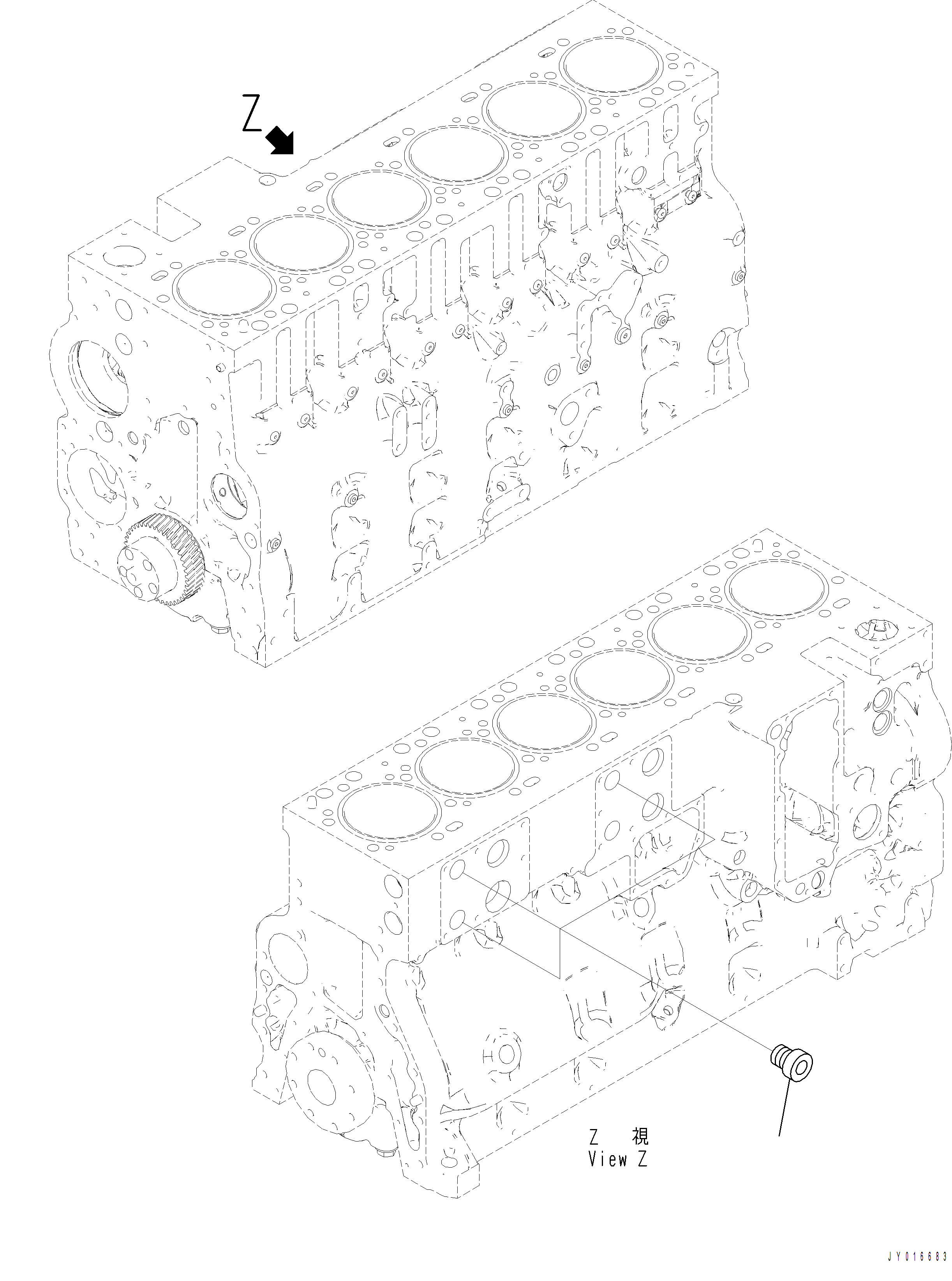 Komatsu parts book diagram for PC390LCI-11 A31001-UP BEPB113400 3.8.2018: ABB40-001001 CYLINDER BLOCK PLUG