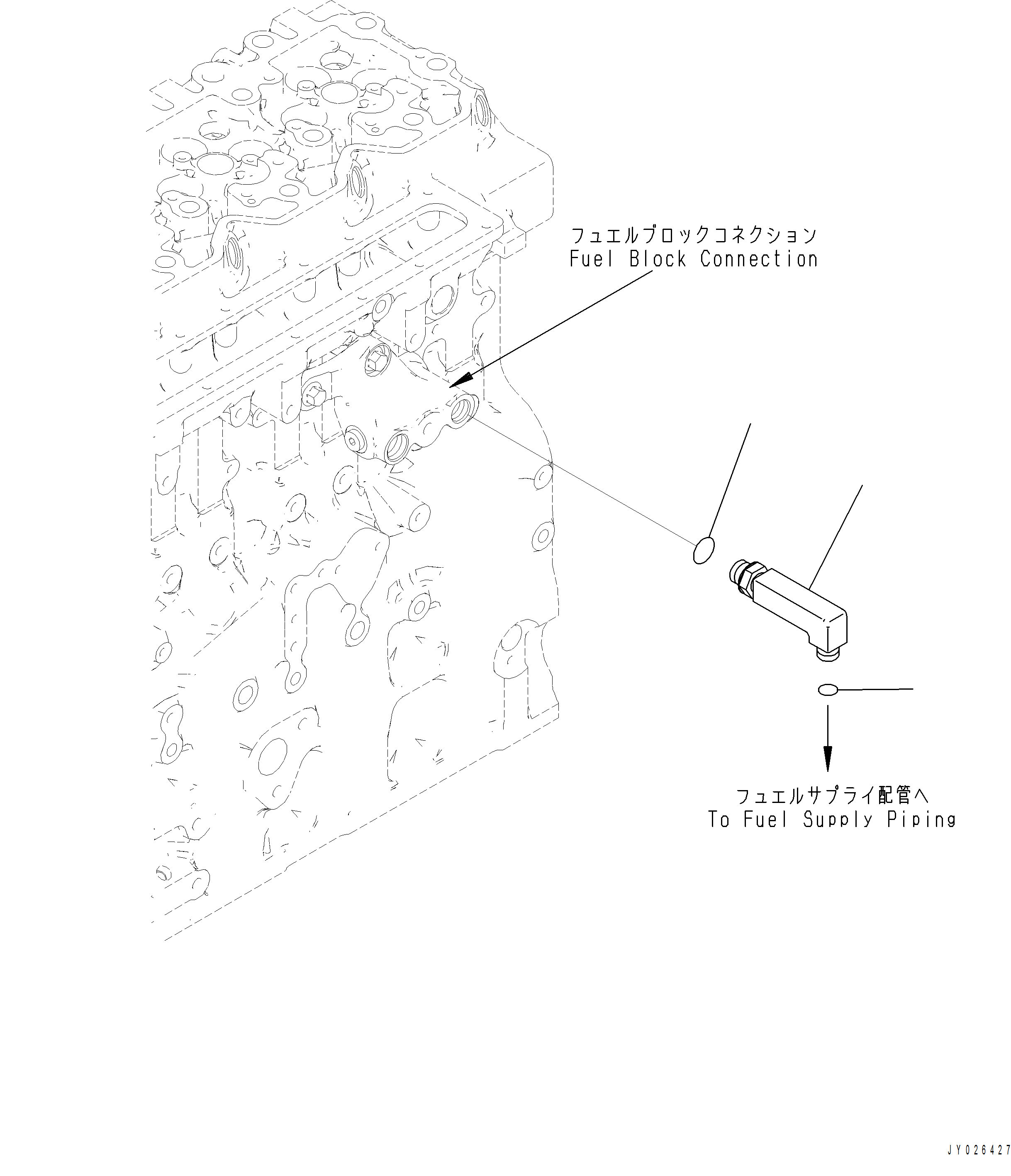 Komatsu parts book diagram for PC390LCI-11 A31001-UP BEPB113400 3.8.2018: ADL00-001001 FUEL RETURN FITTING