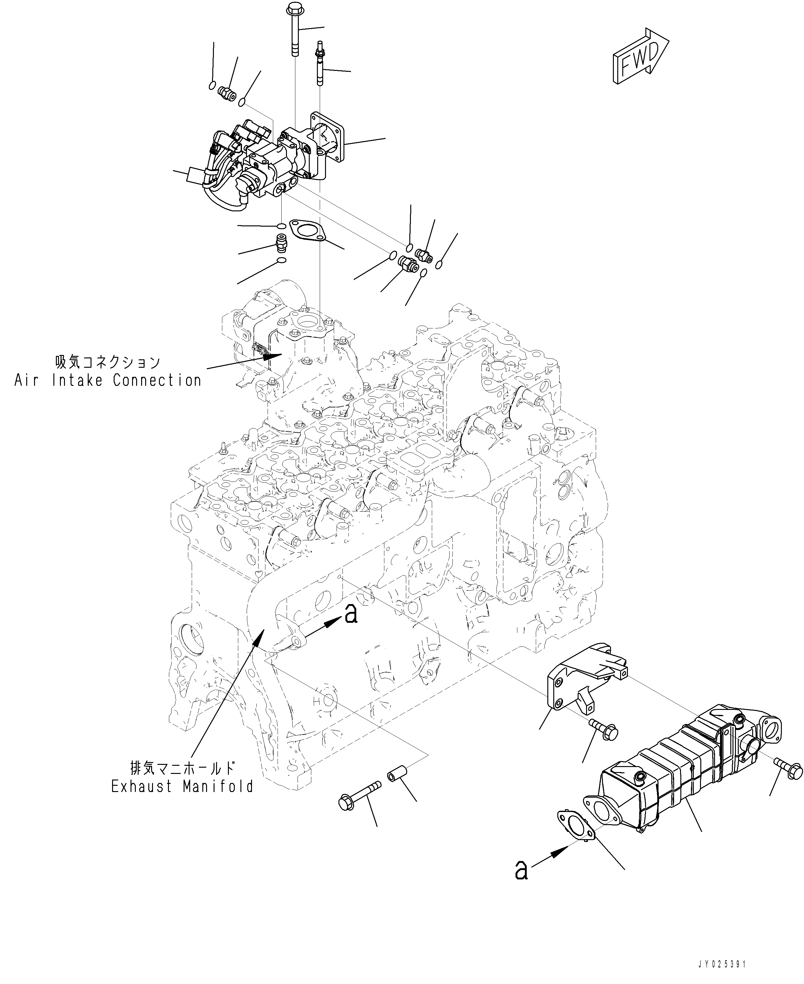 Komatsu parts book diagram for PC390LCI-11 A31001-UP BEPB113400 3.8.2018: AER00-001001 EXHAUST GAS RE-CIRCULATION (EGR) VALVE