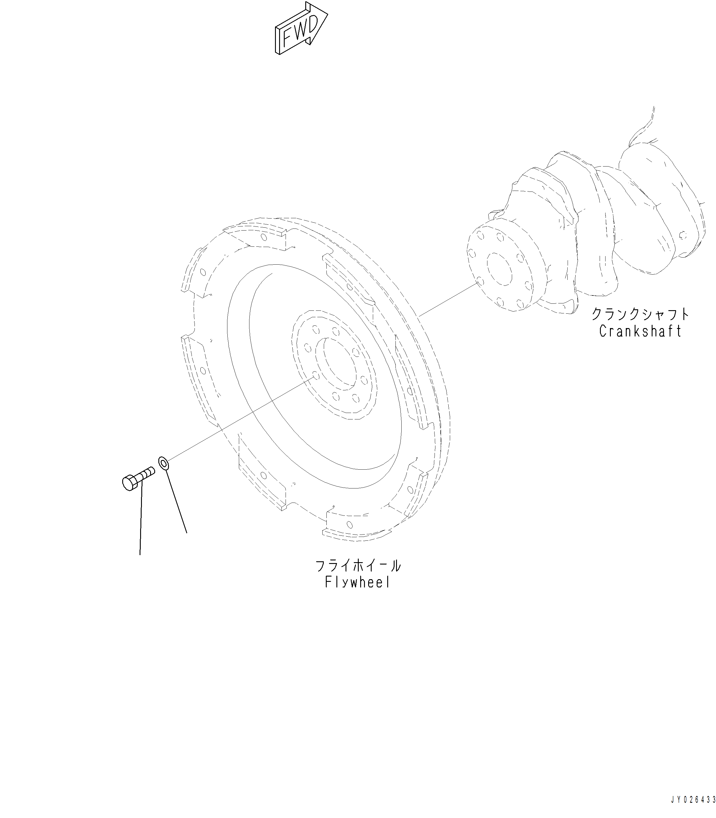 Komatsu parts book diagram for PC390LCI-11 A31001-UP BEPB113400 3.8.2018: AFW10-001001 FLYWHEEL MOUNTING