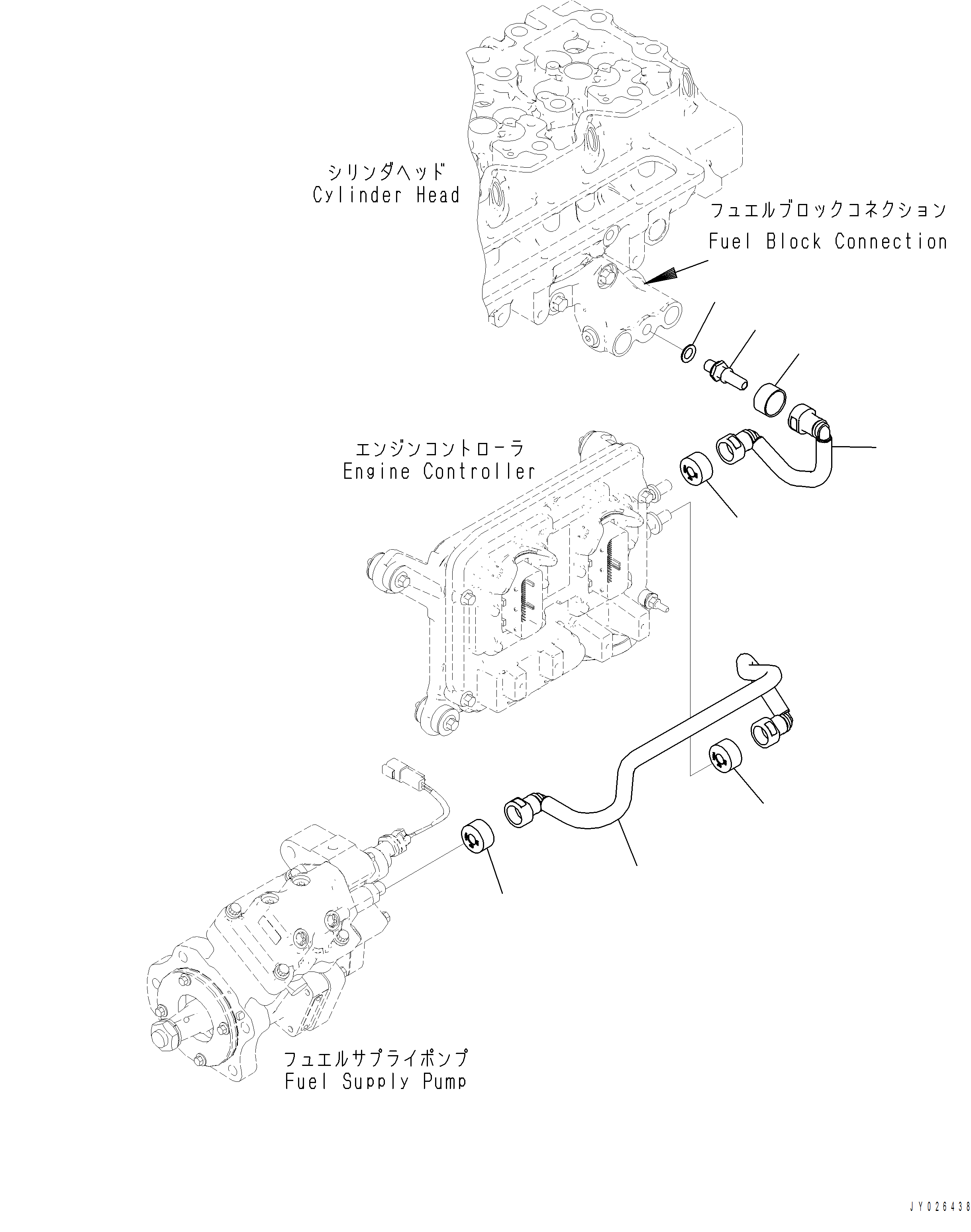 Komatsu parts book diagram for PC390LCI-11 A31001-UP BEPB113400 3.8.2018: APH10-001001 ENGINE CONTROL MODULE CONNECTIONS