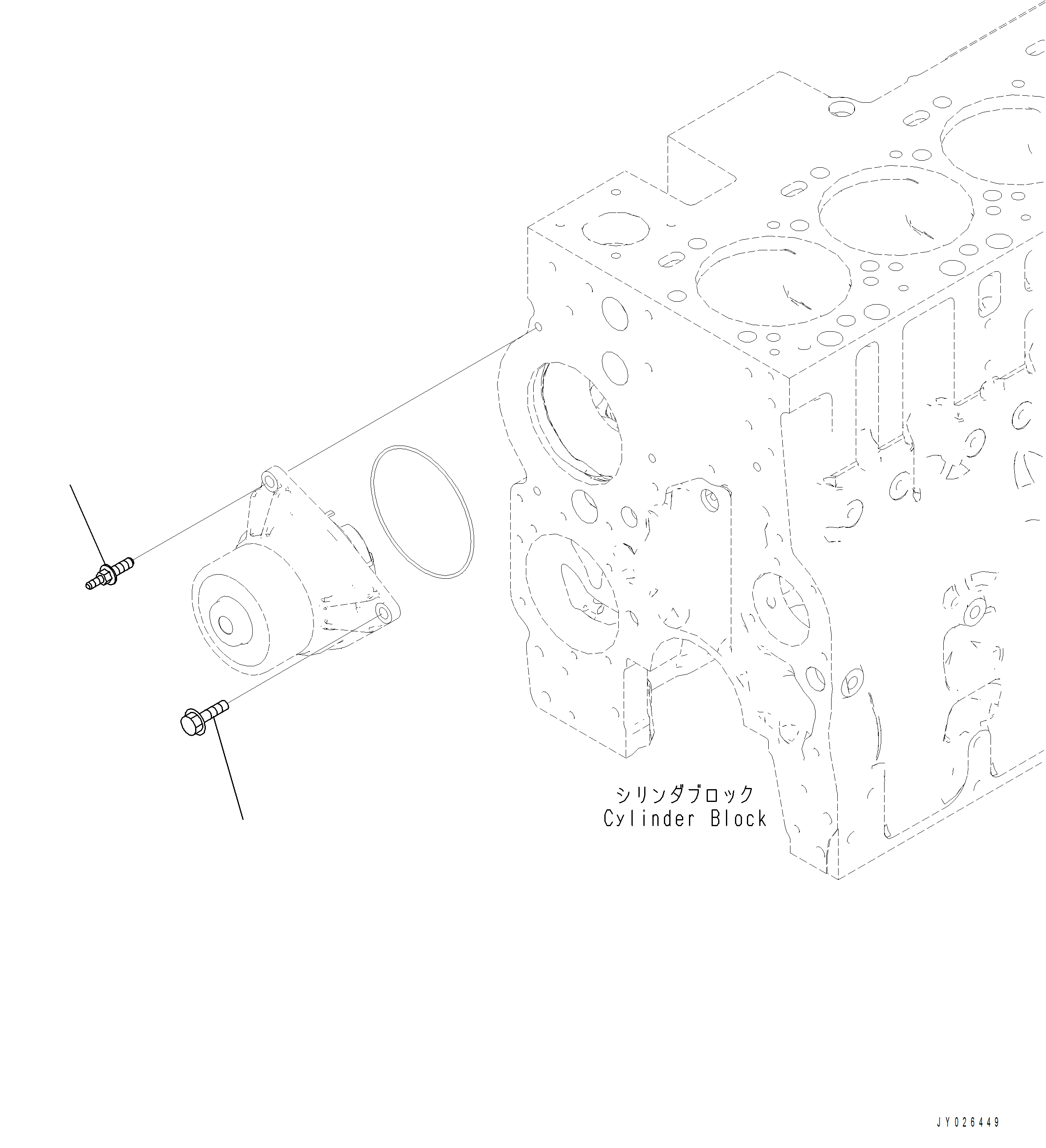 Komatsu parts book diagram for PC390LCI-11 A31001-UP BEPB113400 3.8.2018: AWP00-001001 WATER PUMP MOUNTING