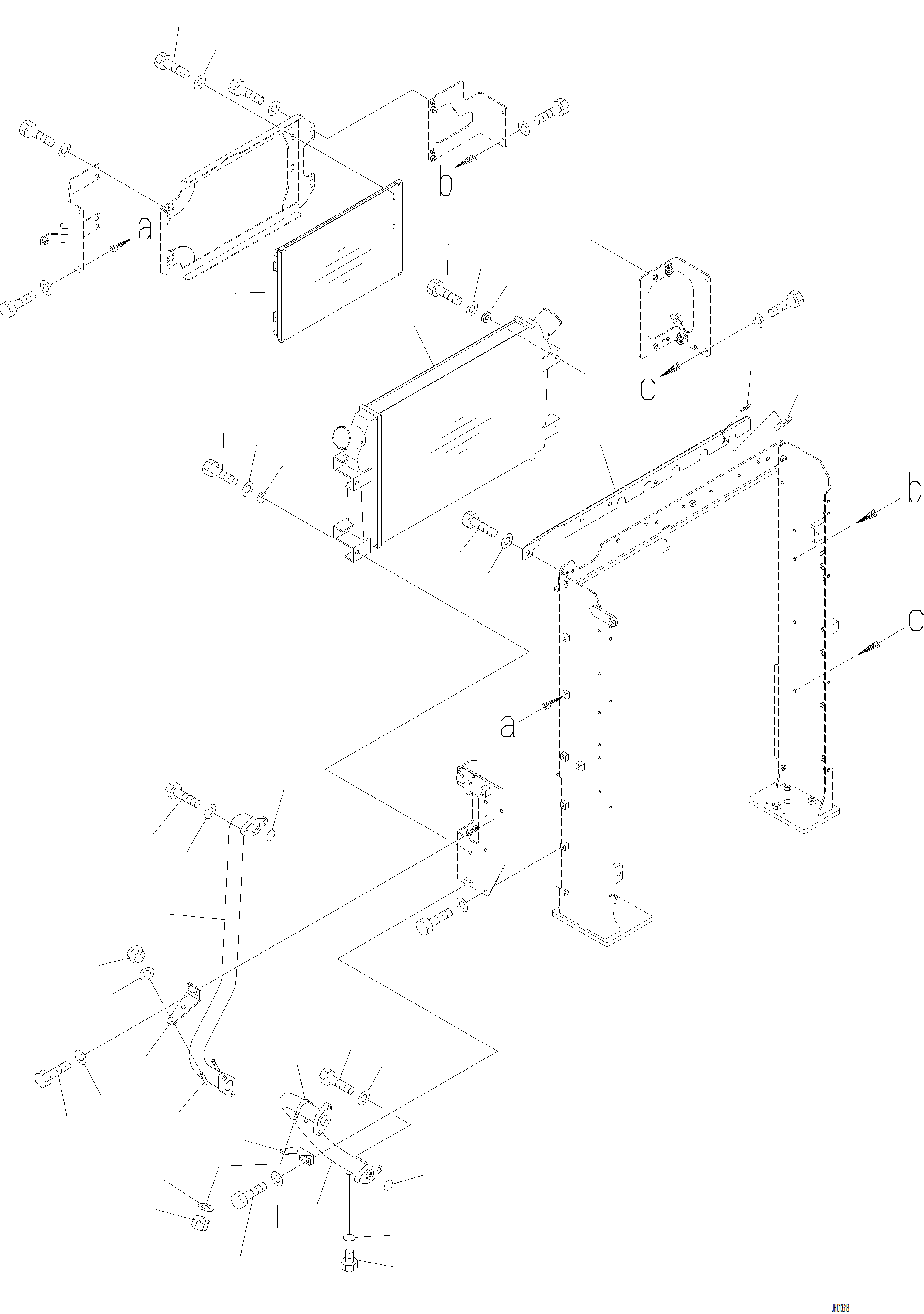 Komatsu parts book diagram for PC390LCI-11 A31001-UP BEPB113400 3.8.2018: C0100-001005 OIL COOLER PIPING
