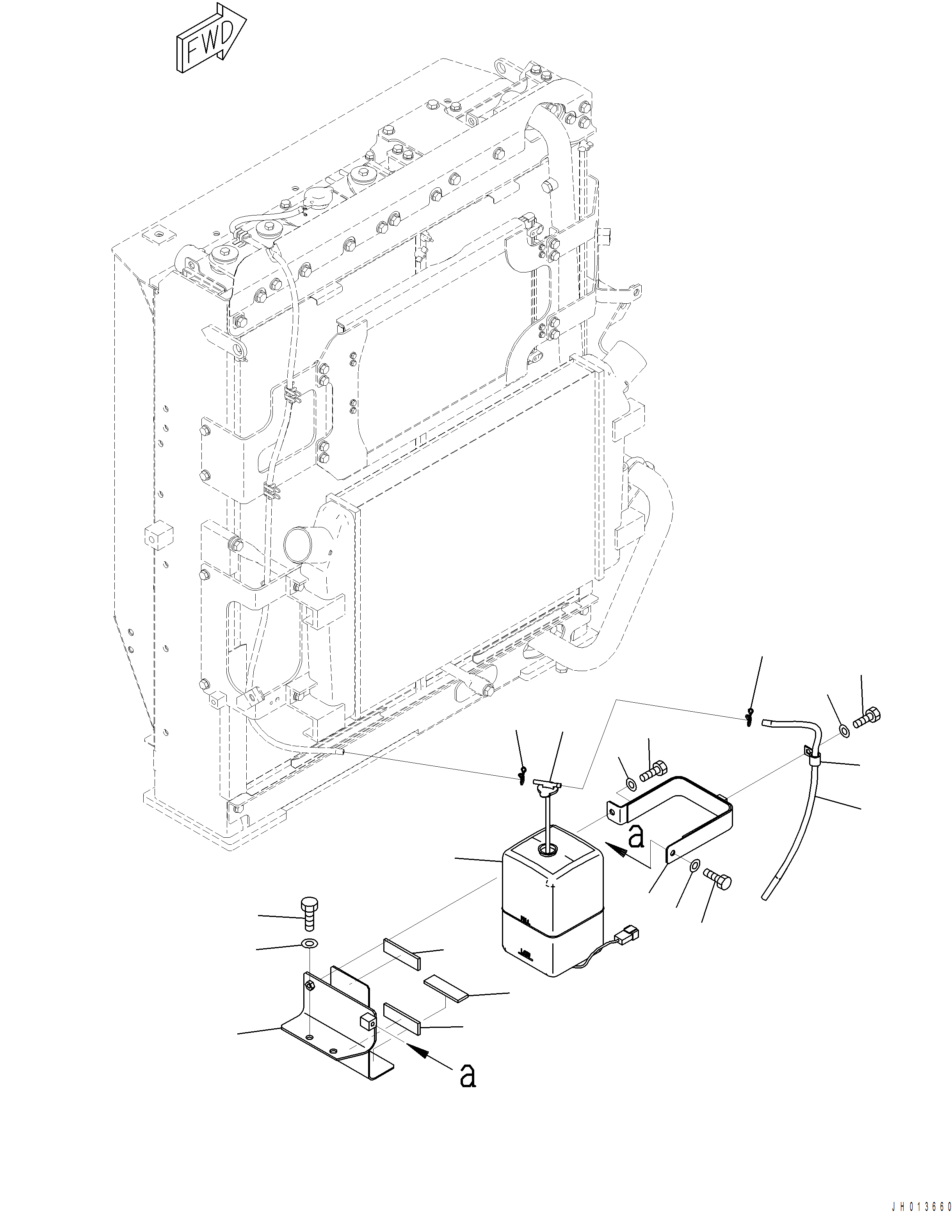 Komatsu parts book diagram for PC390LCI-11 A31001-UP BEPB113400 3.8.2018: C0100-001012 RESERVOIR TANK