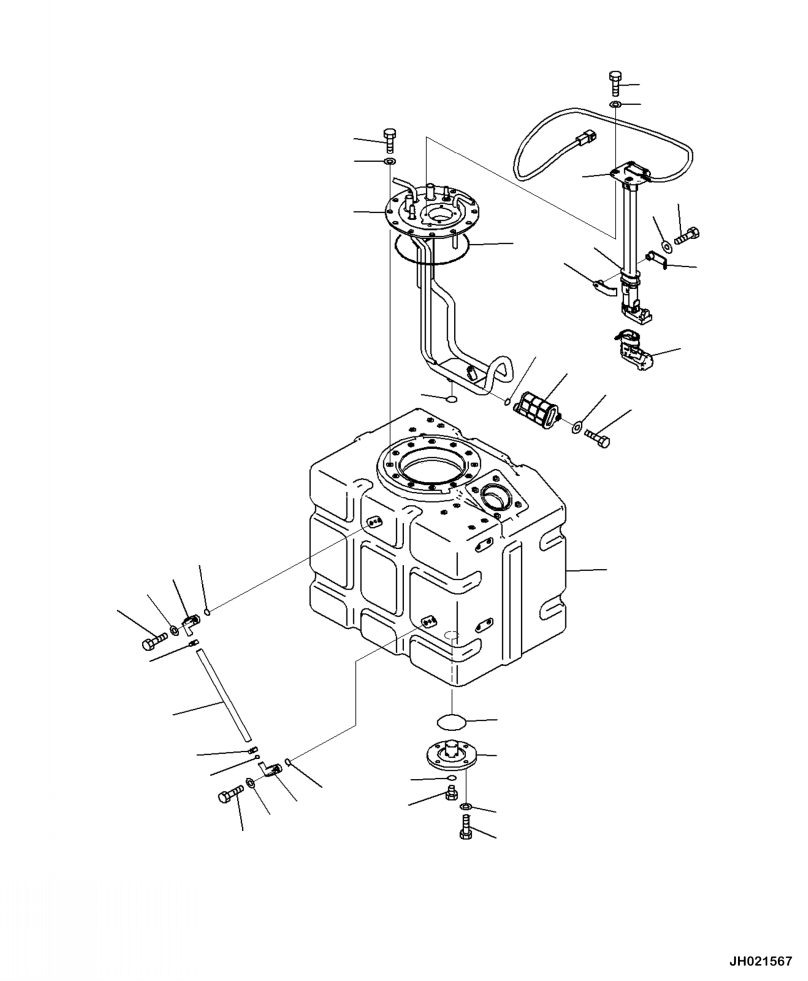 Komatsu parts book diagram for PC390LCI-11 A31001-UP BEPB113400 3.8.2018: D0500-001001 DEF TANK TANK AND SENSOR