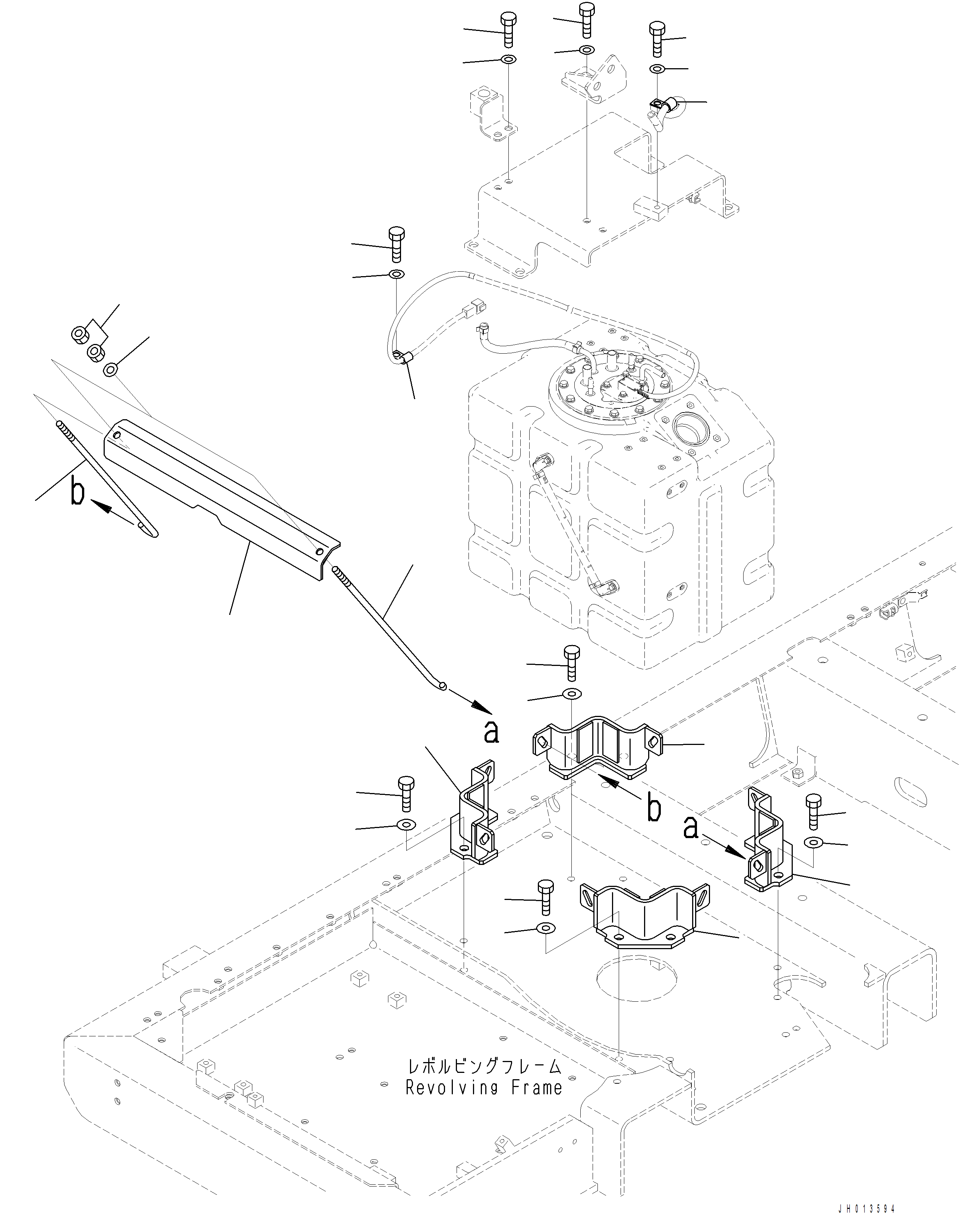 Komatsu parts book diagram for PC390LCI-11 A31001-UP BEPB113400 3.8.2018: D0500-001003 DEF TANK TANK MOUNTING