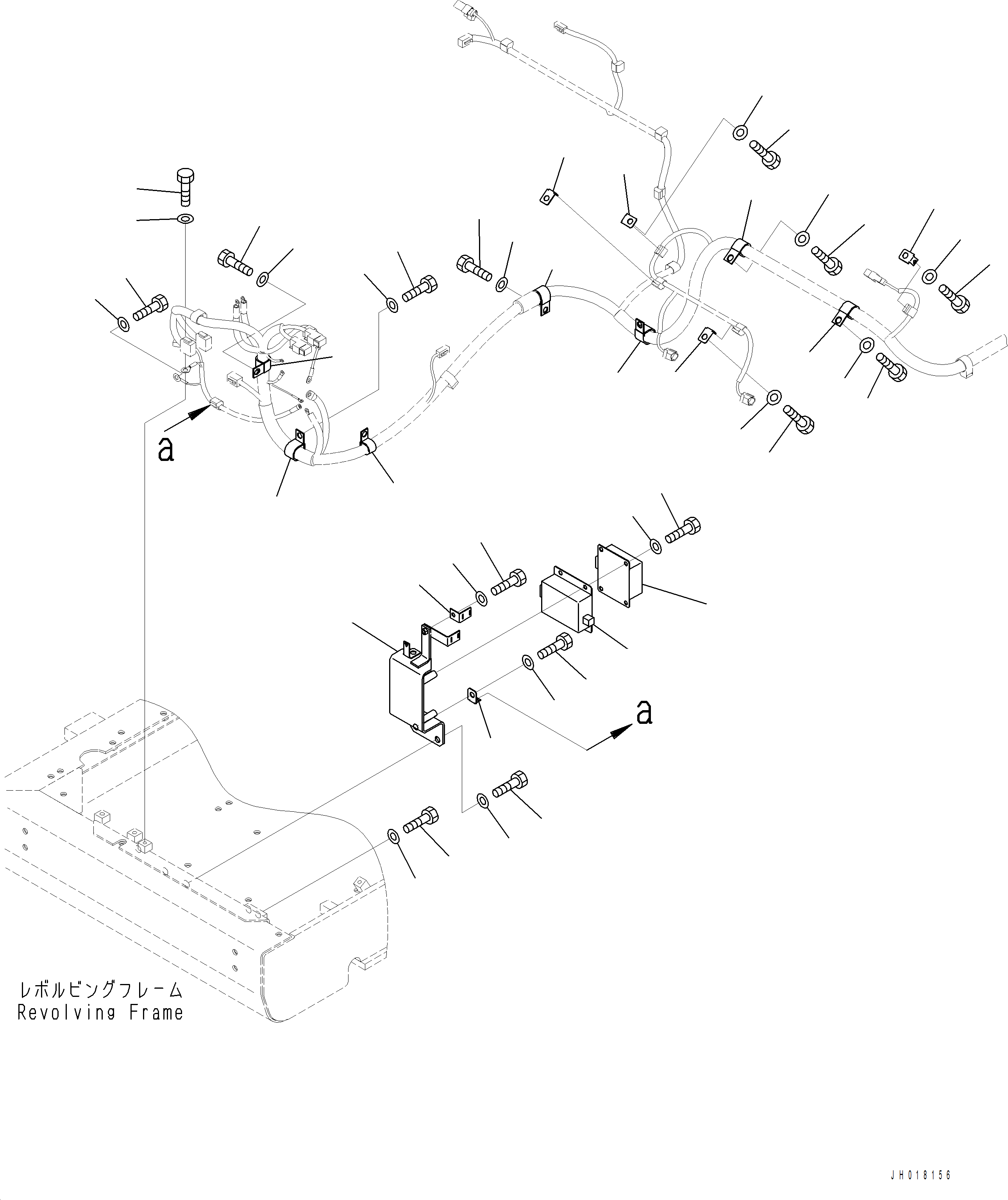 Komatsu parts book diagram for PC390LCI-11 A31001-UP BEPB113400 3.8.2018: E0200-001004 MAIN WIRING HARNESS MOUNTING (3/7)