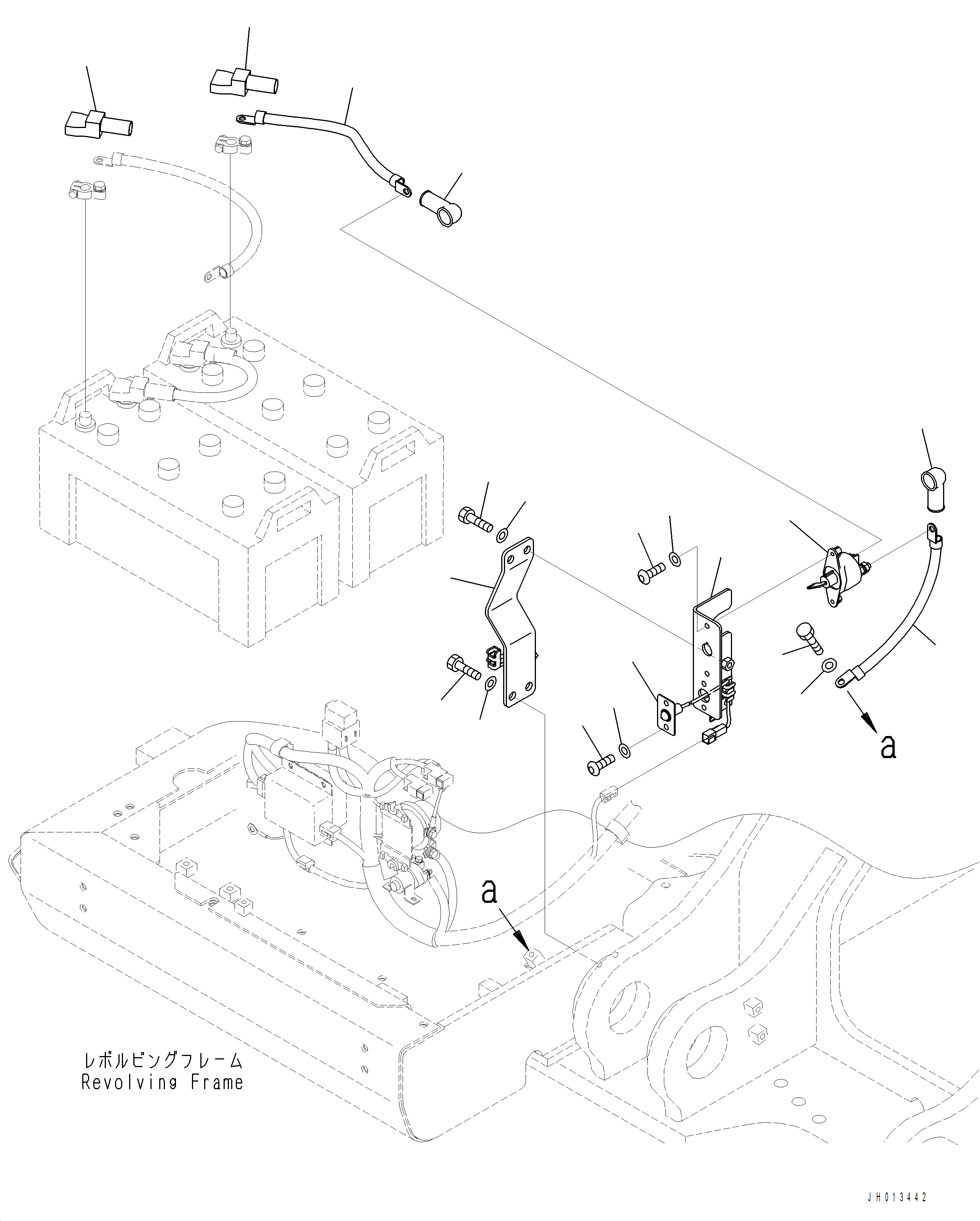 Komatsu parts book diagram for PC390LCI-11 A31001-UP BEPB113400 3.8.2018: E0200-001009 BATTERY CABLE FOR DISCONNECT SWITCH