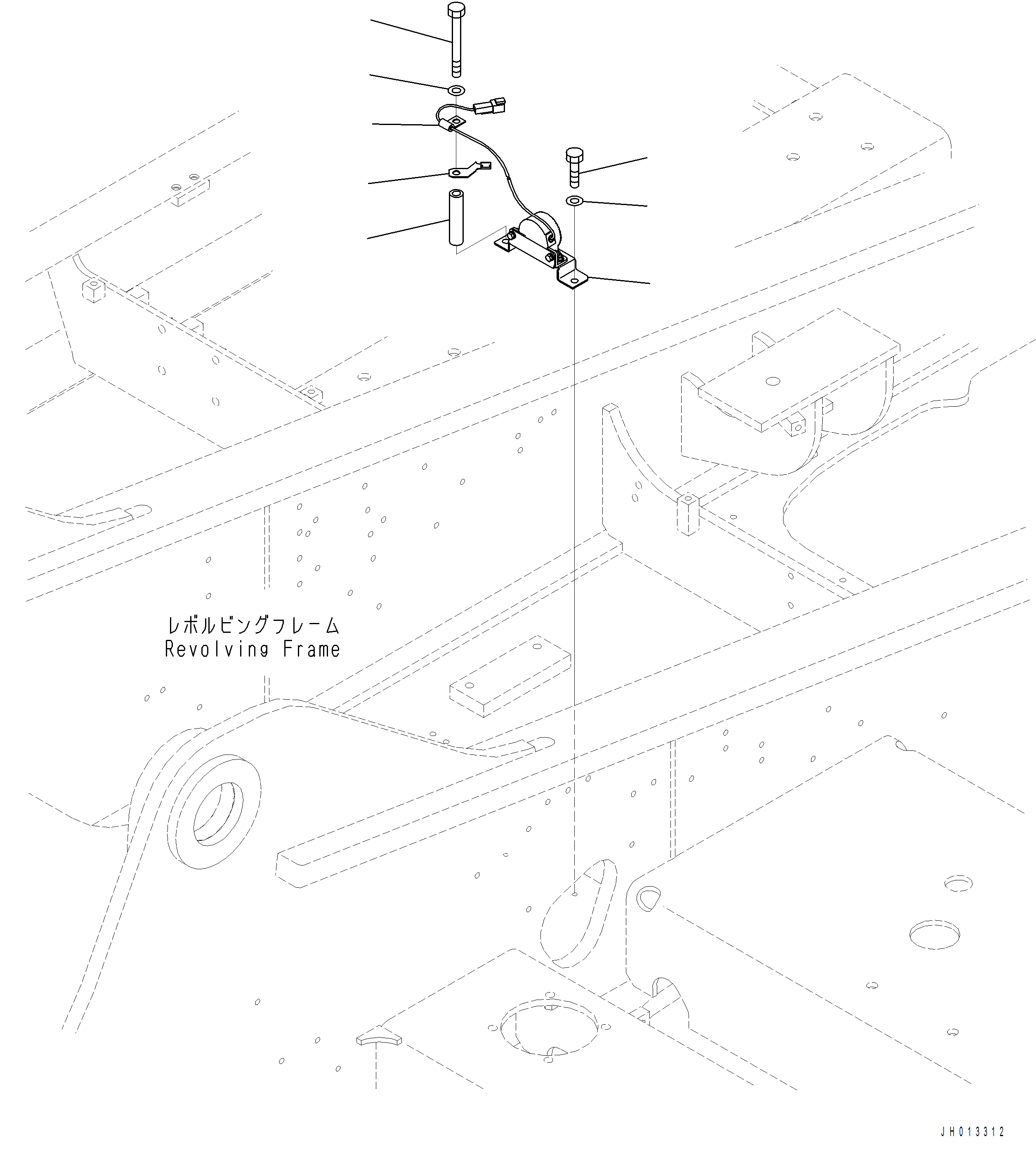 Komatsu parts book diagram for PC390LCI-11 A31001-UP BEPB113400 3.8.2018: E0420-001001 BACKUP ALARM