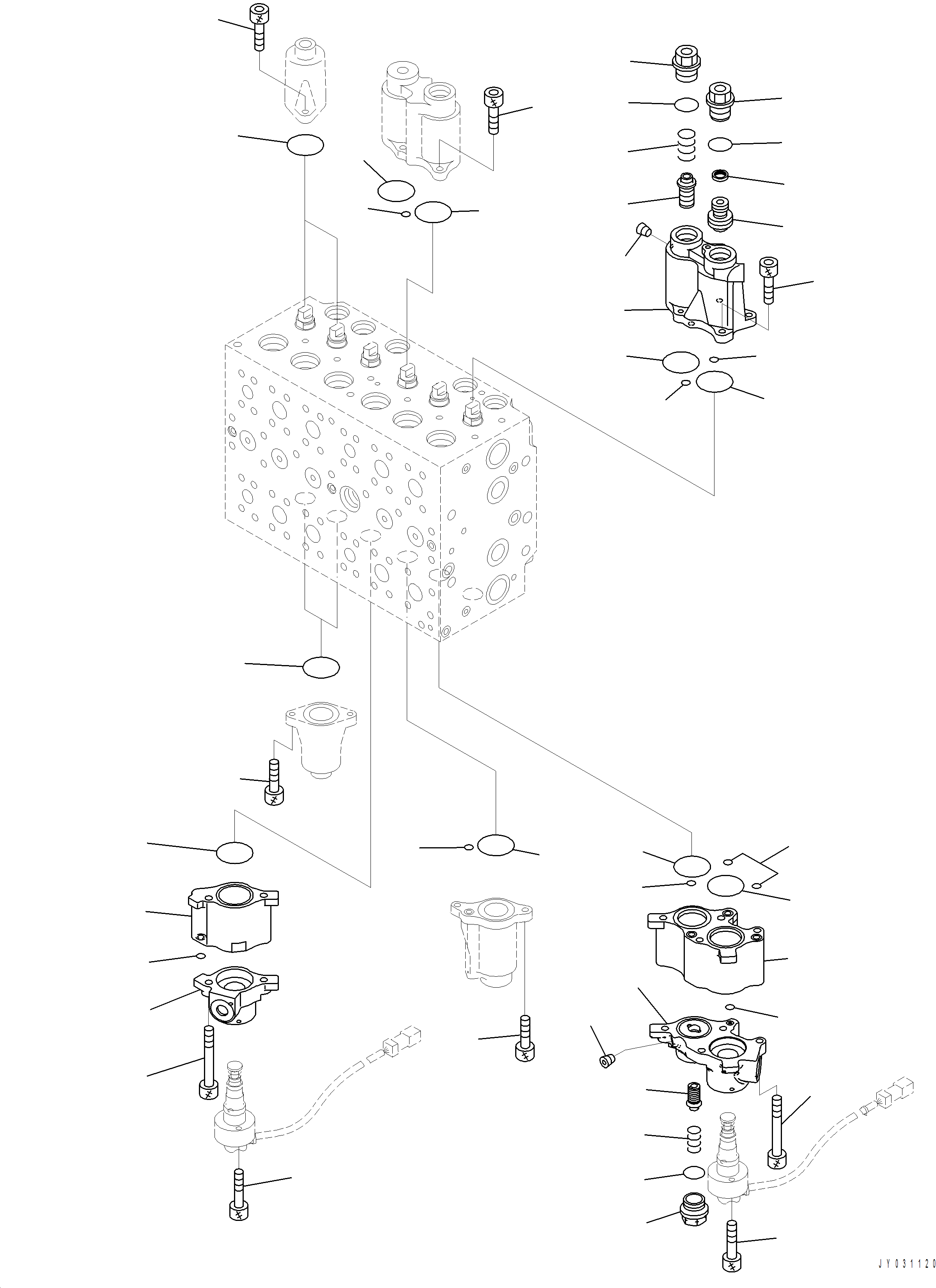 Komatsu parts book diagram for PC390LCI-11 A31001-UP BEPB113400 3.8.2018: H0120-003004 MAIN CONTROL VALVE (4/26)