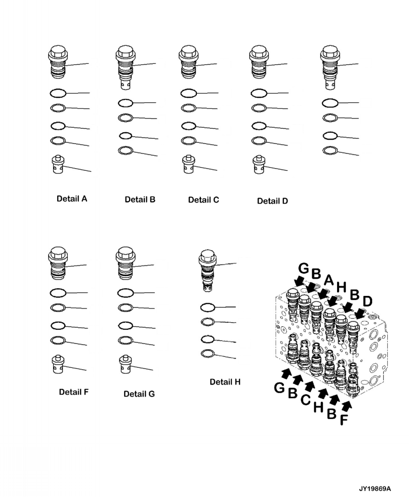 Komatsu parts book diagram for PC390LCI-11 A31001-UP BEPB113400 3.8.2018: H0120-003006 MAIN CONTROL VALVE (6/26)