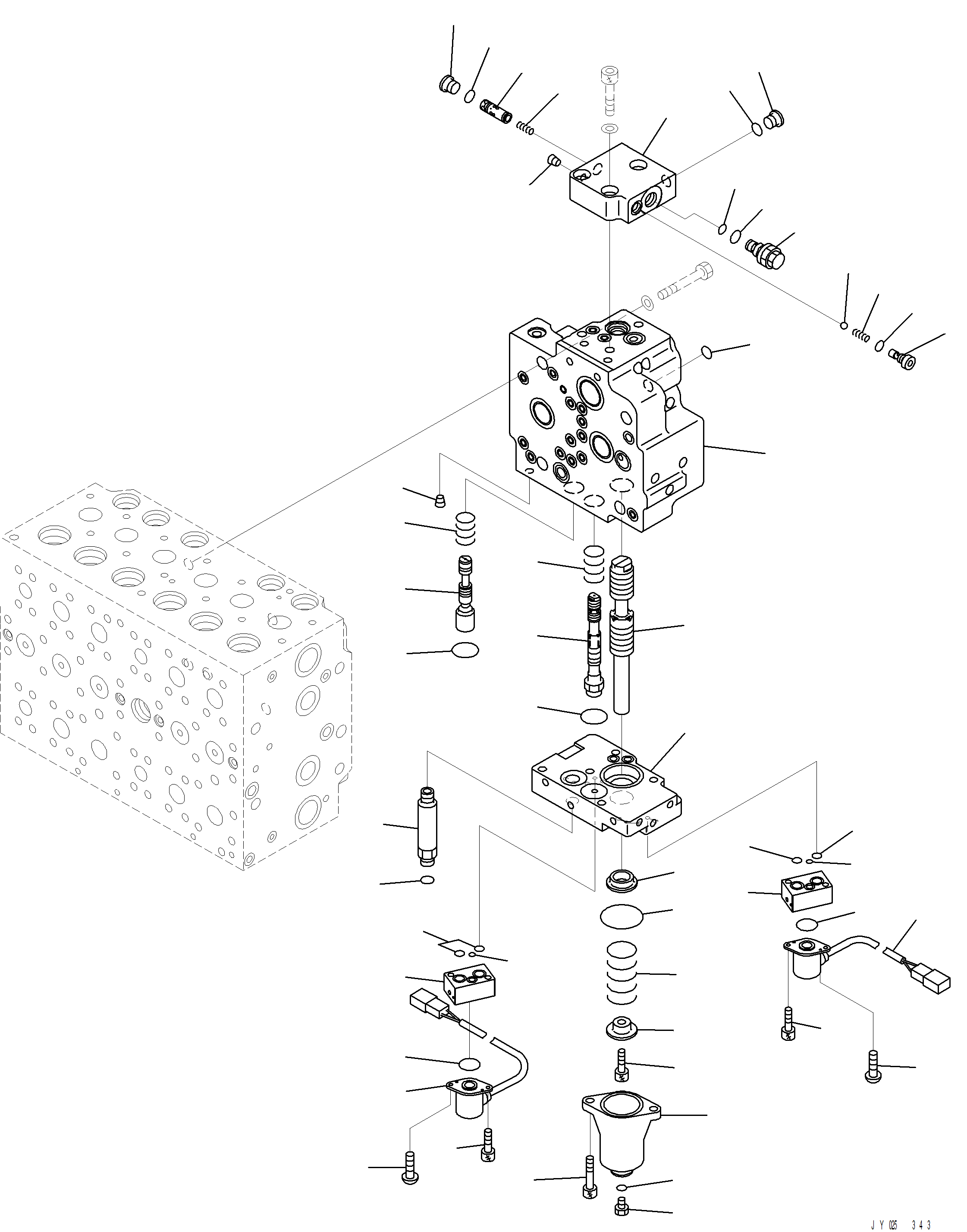 Komatsu parts book diagram for PC390LCI-11 A31001-UP BEPB113400 3.8.2018: H0120-003014 MAIN CONTROL VALVE (14/26)